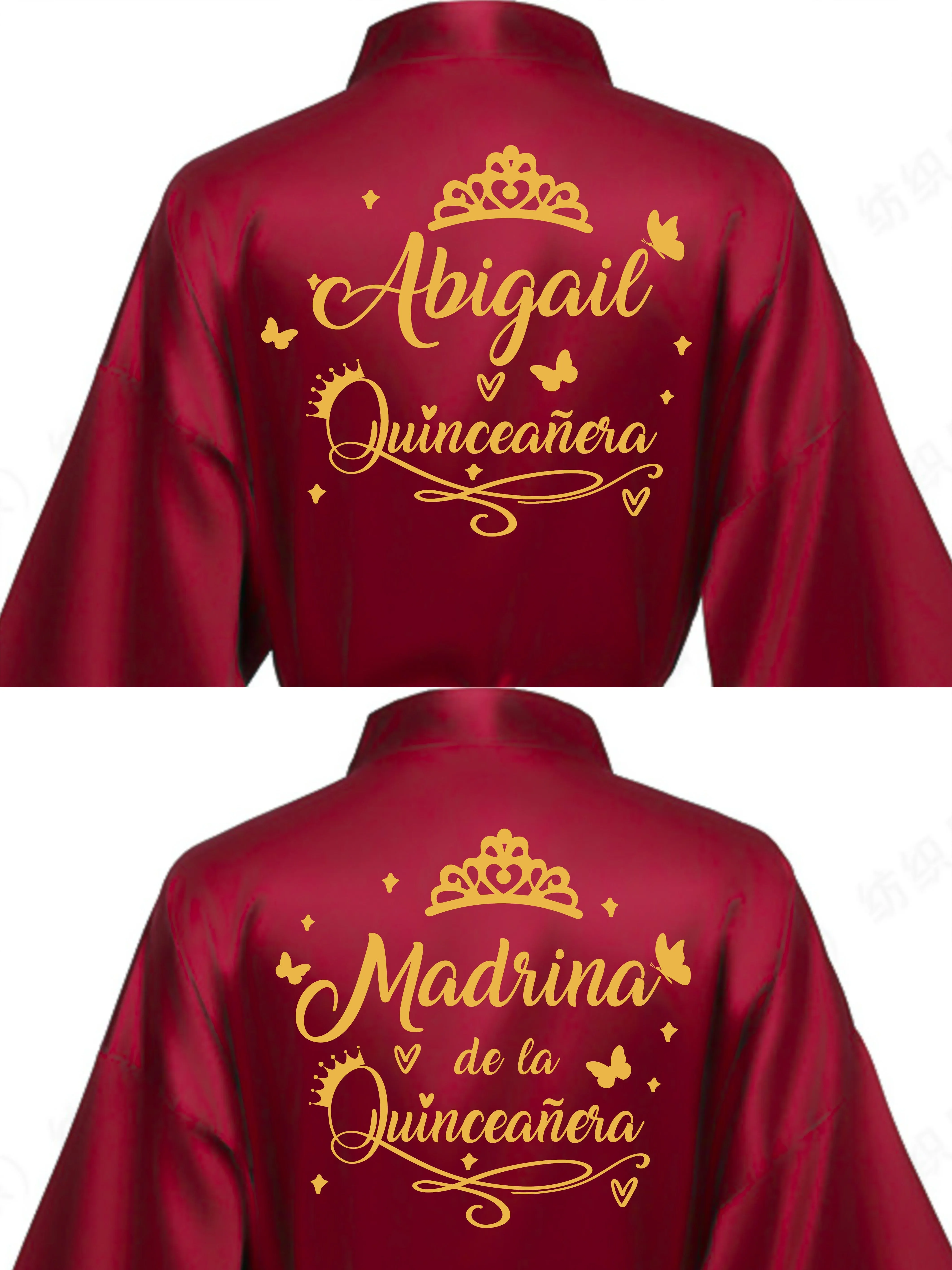 2 Batas quinceanera Burgundy with Gold