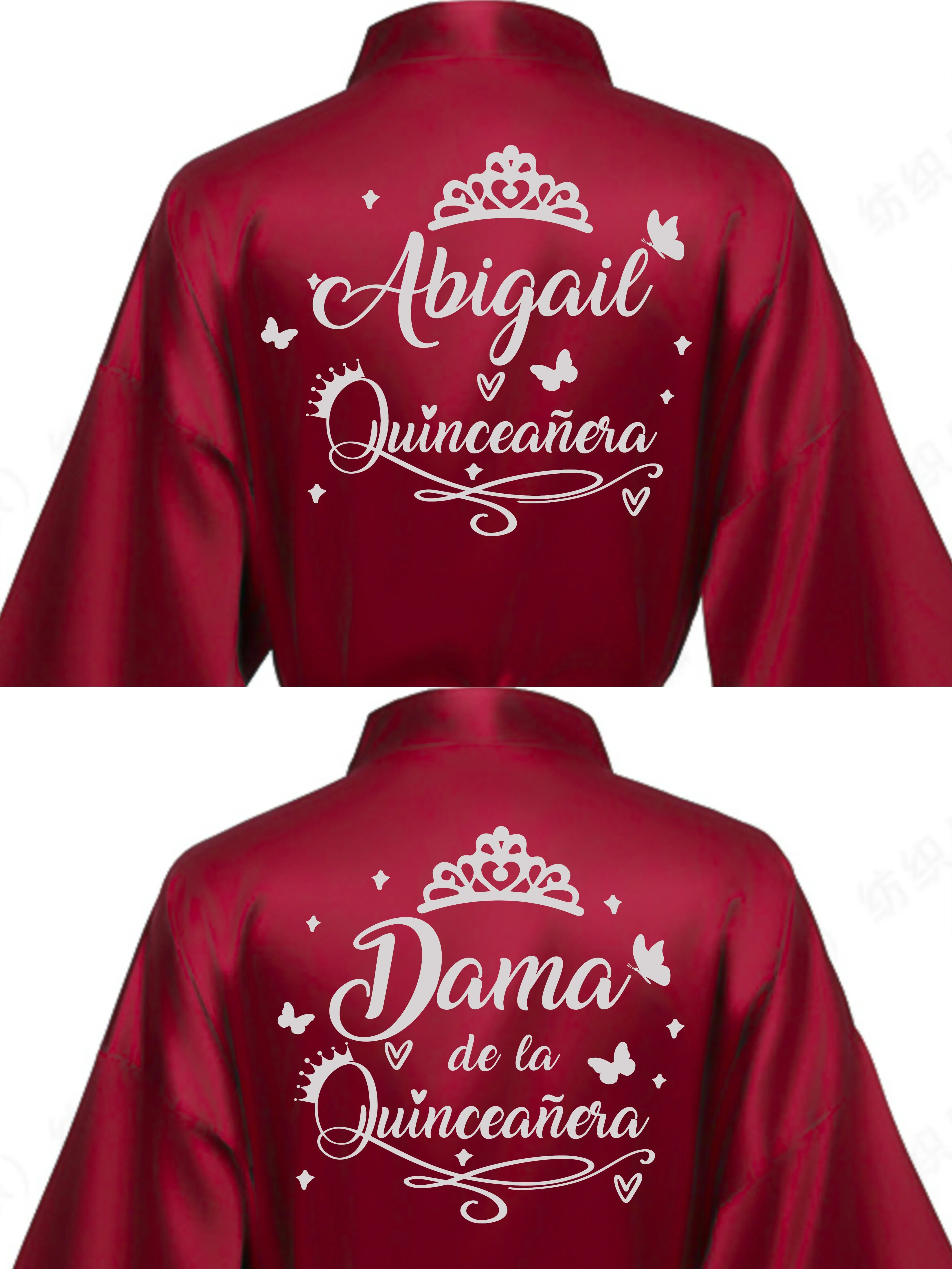 2 Batas quinceanera Burgundy with Silver