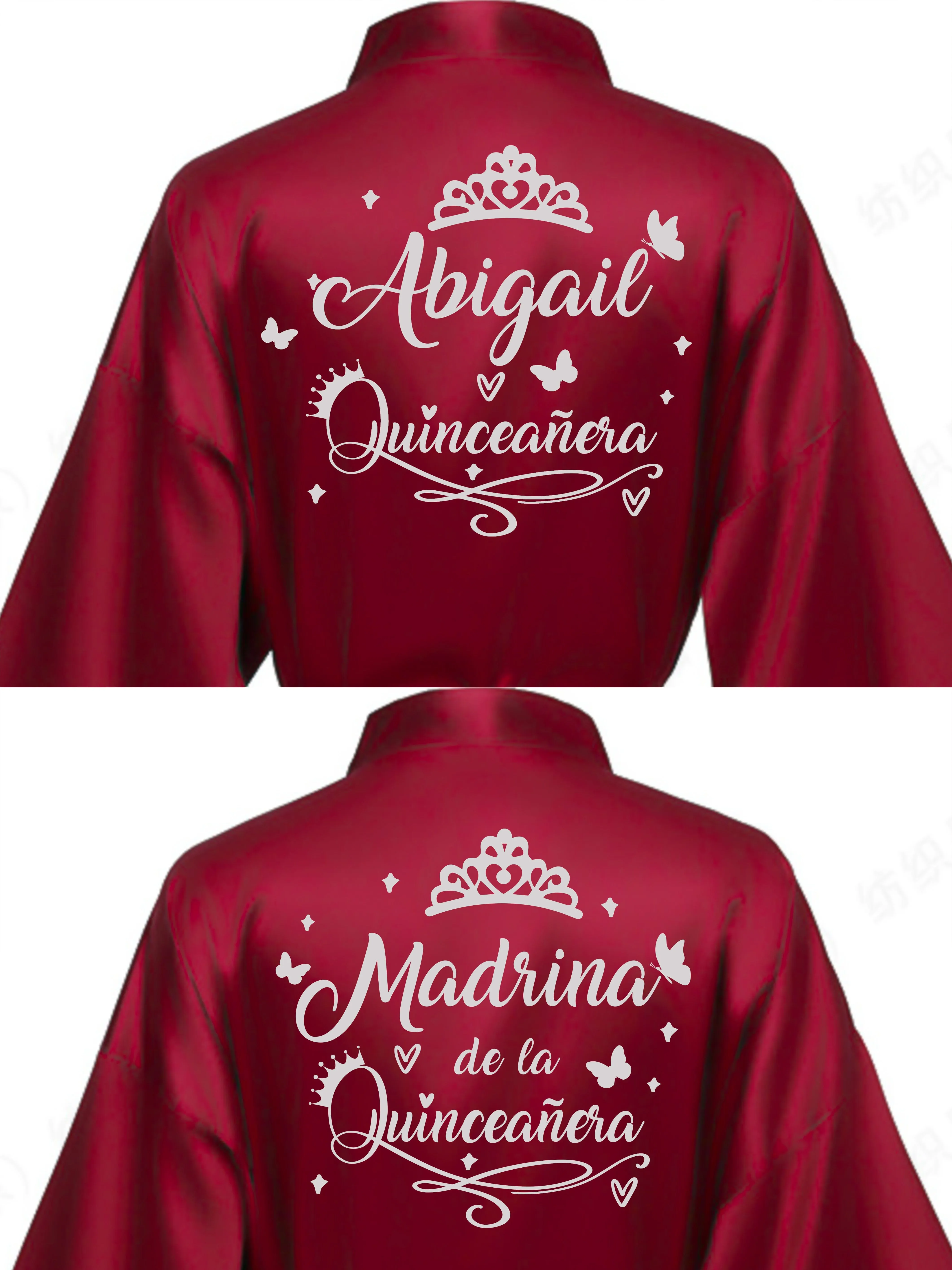 2 Batas quinceanera Burgundy with Silver