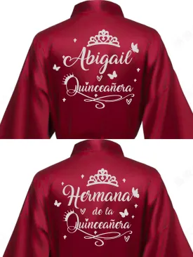 2 Batas quinceanera Burgundy with Silver