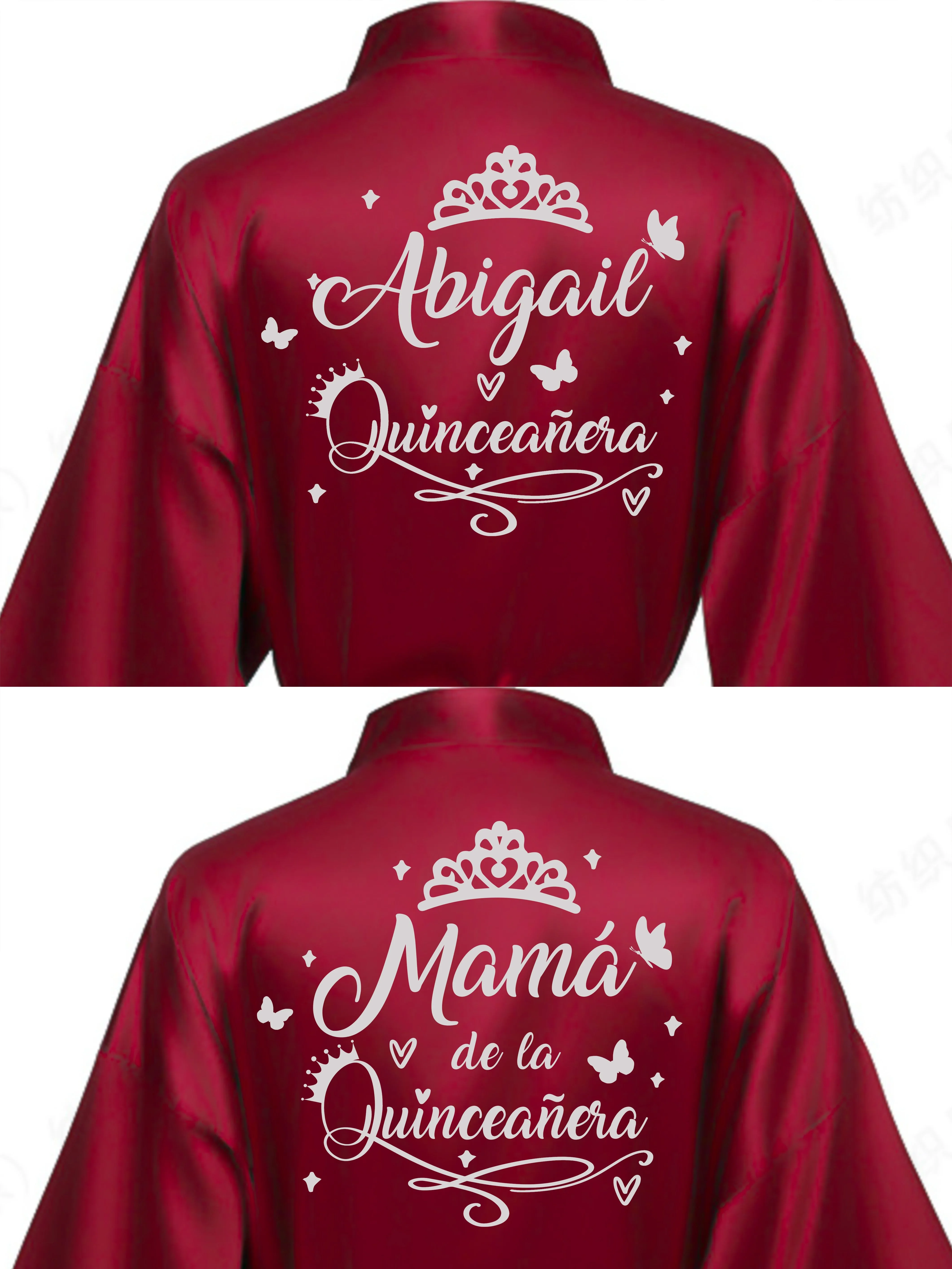 2 Batas quinceanera Burgundy with Silver