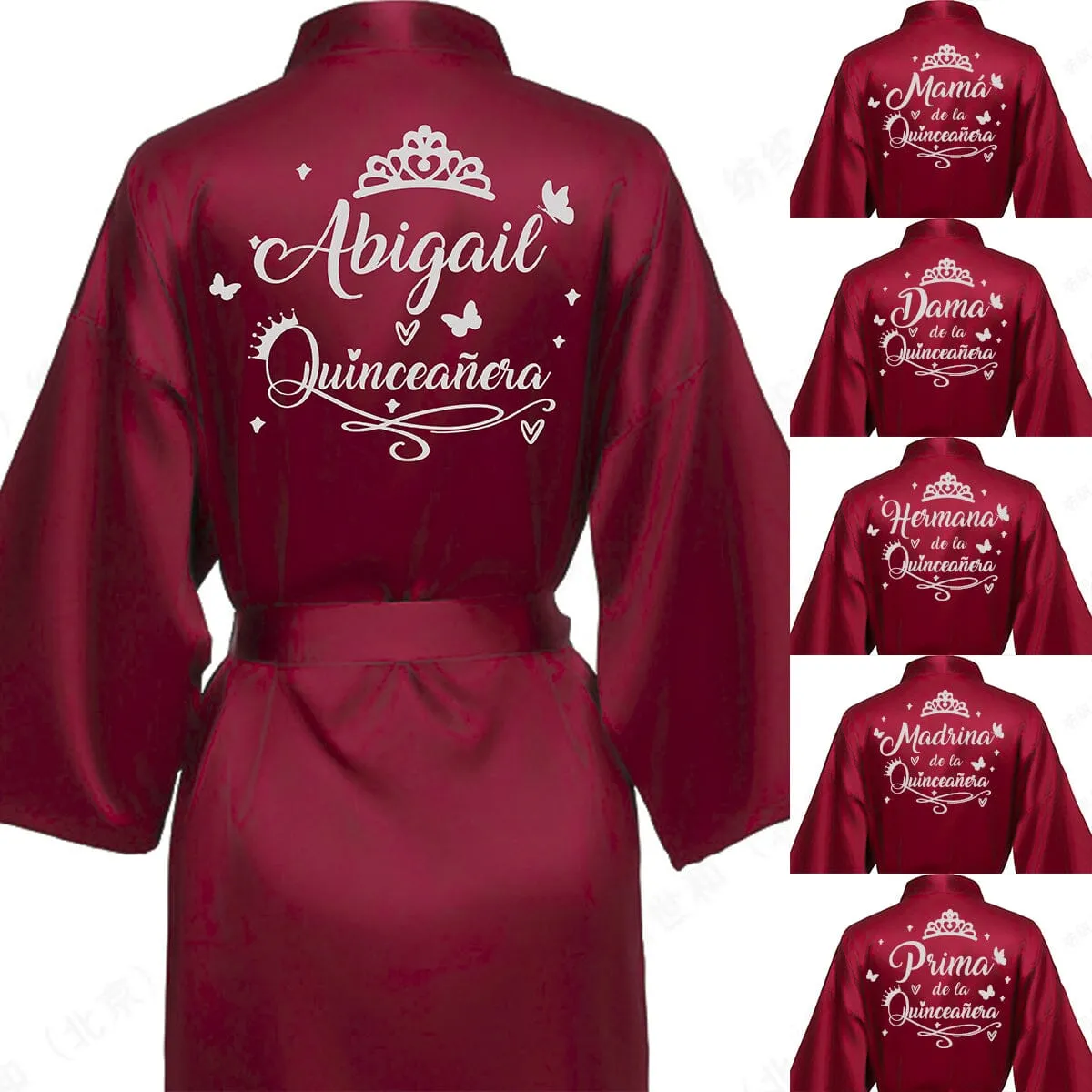 2 Batas quinceanera Burgundy with Silver