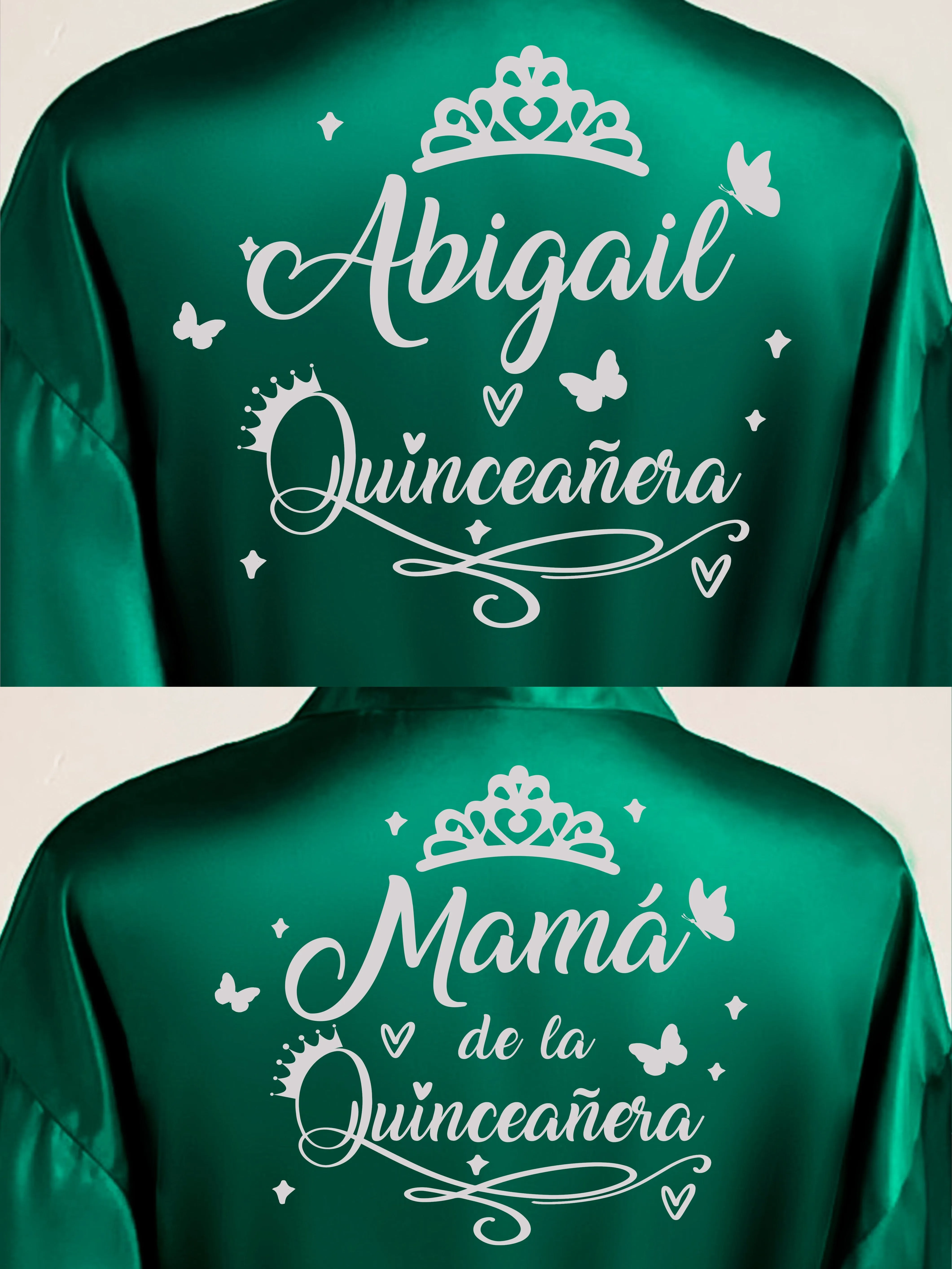 2 Batas quinceanera Green with Silver