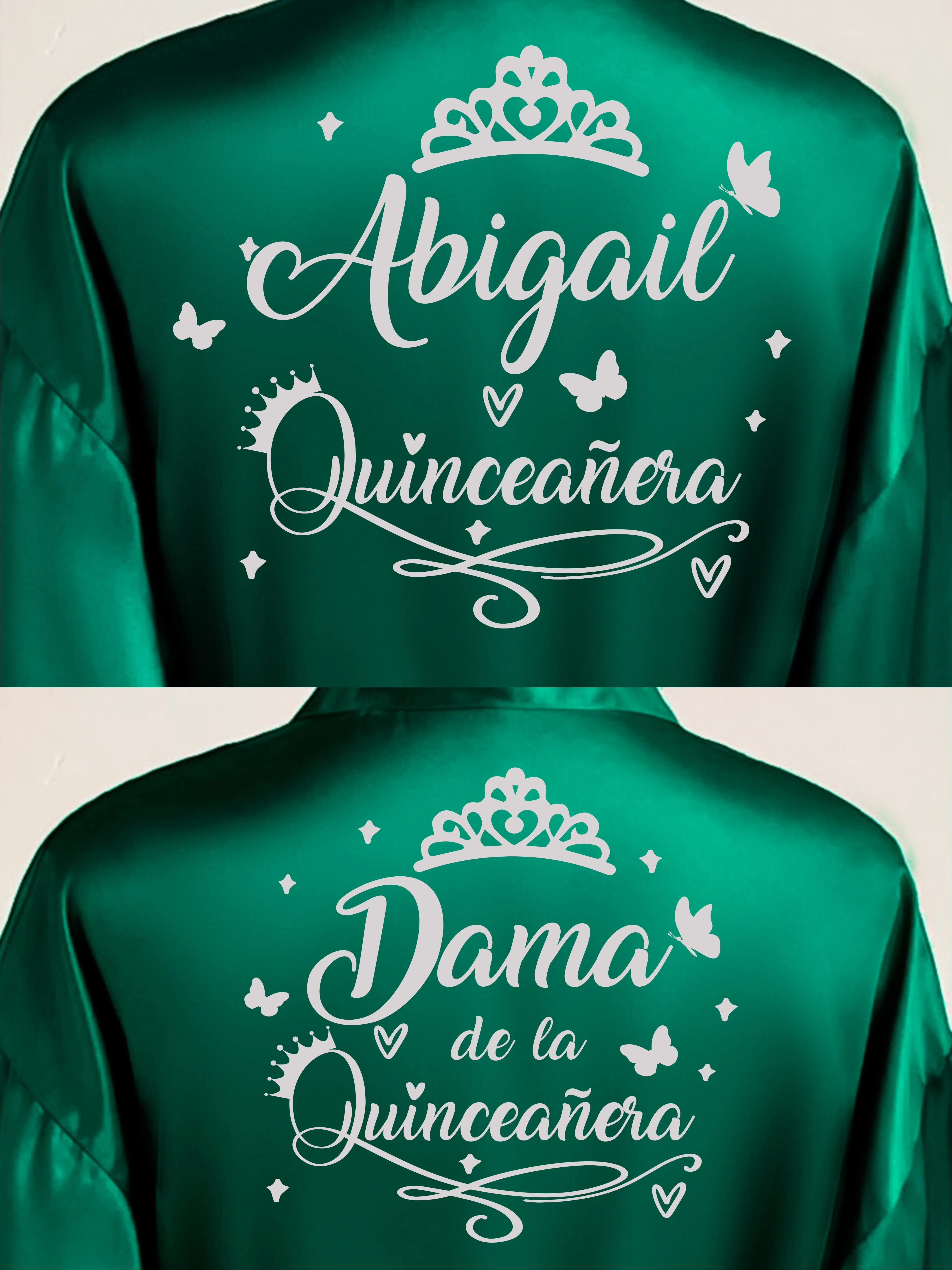 2 Batas quinceanera Green with Silver