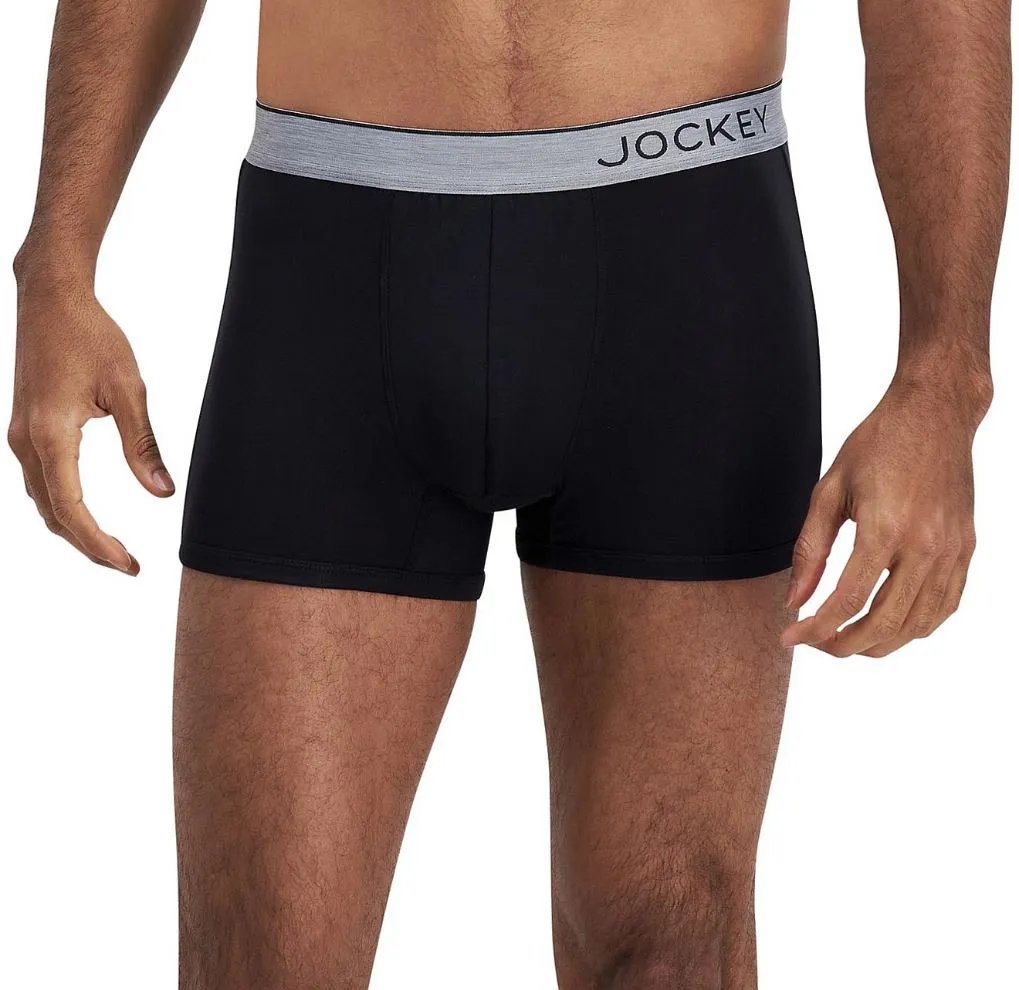 3 x Jockey Super Soft Modal Trunks Underwear Black Undies