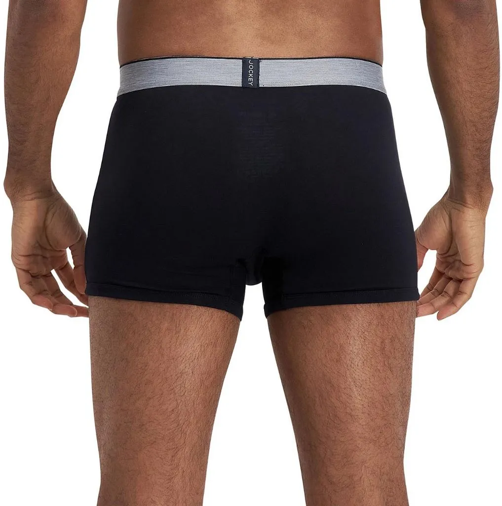 3 x Jockey Super Soft Modal Trunks Underwear Black Undies