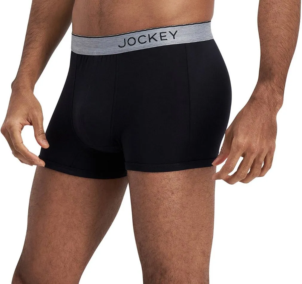 3 x Jockey Super Soft Modal Trunks Underwear Black Undies