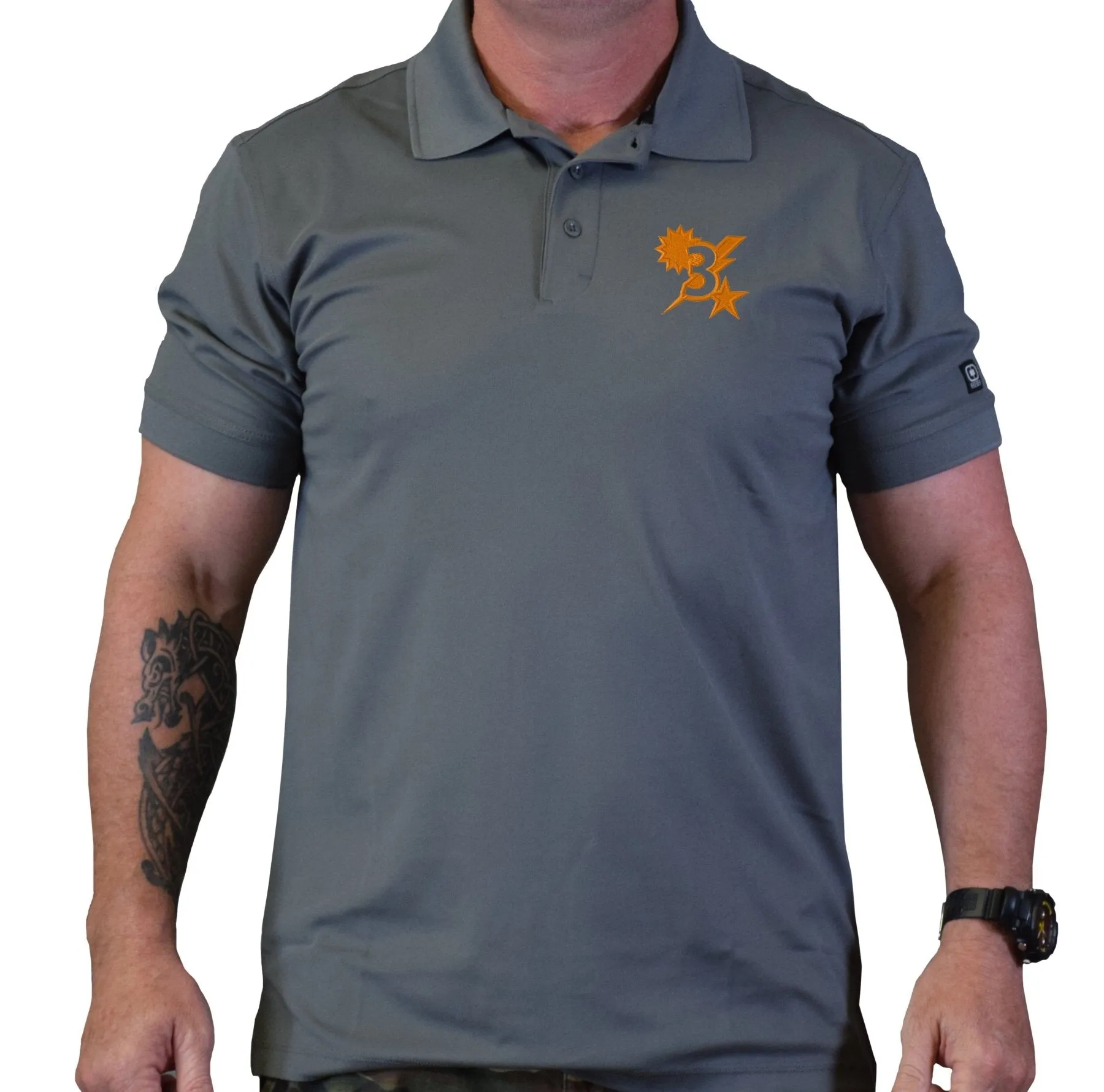 3D Batt Star Sun Bolt Polo