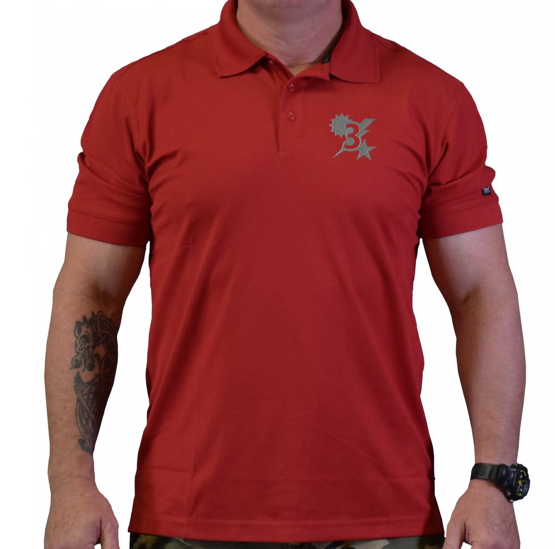 3D Batt Star Sun Bolt Polo