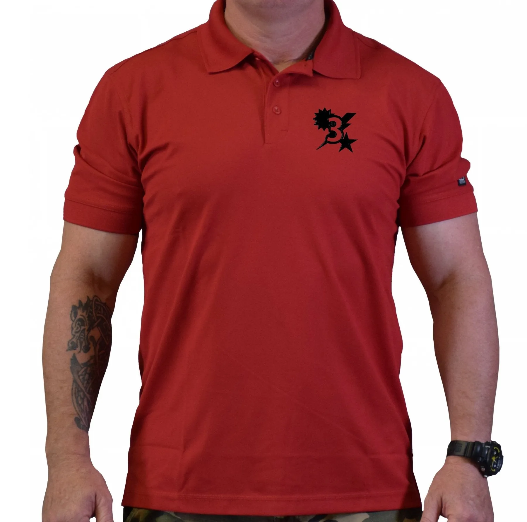 3D Batt Star Sun Bolt Polo