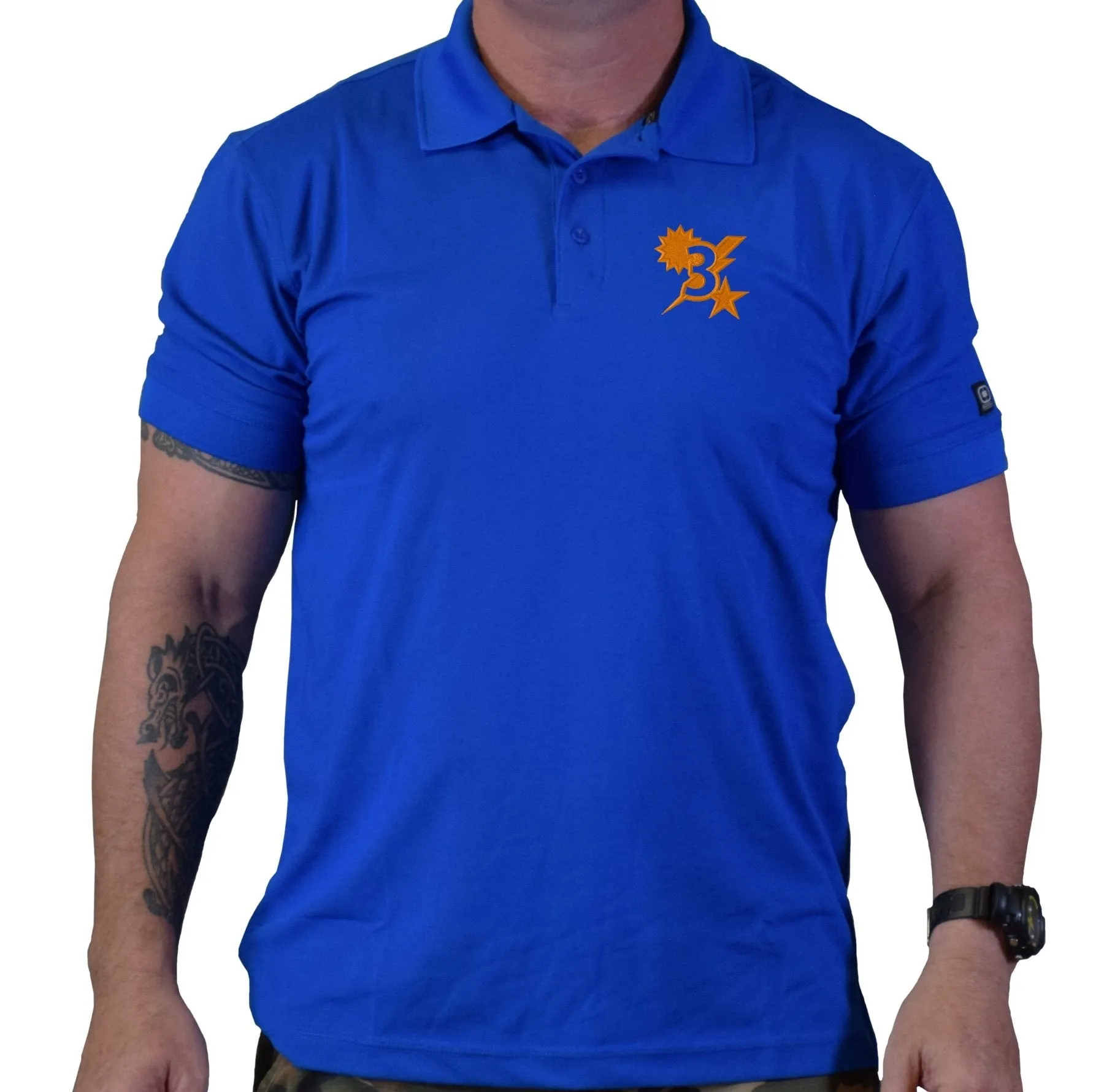 3D Batt Star Sun Bolt Polo