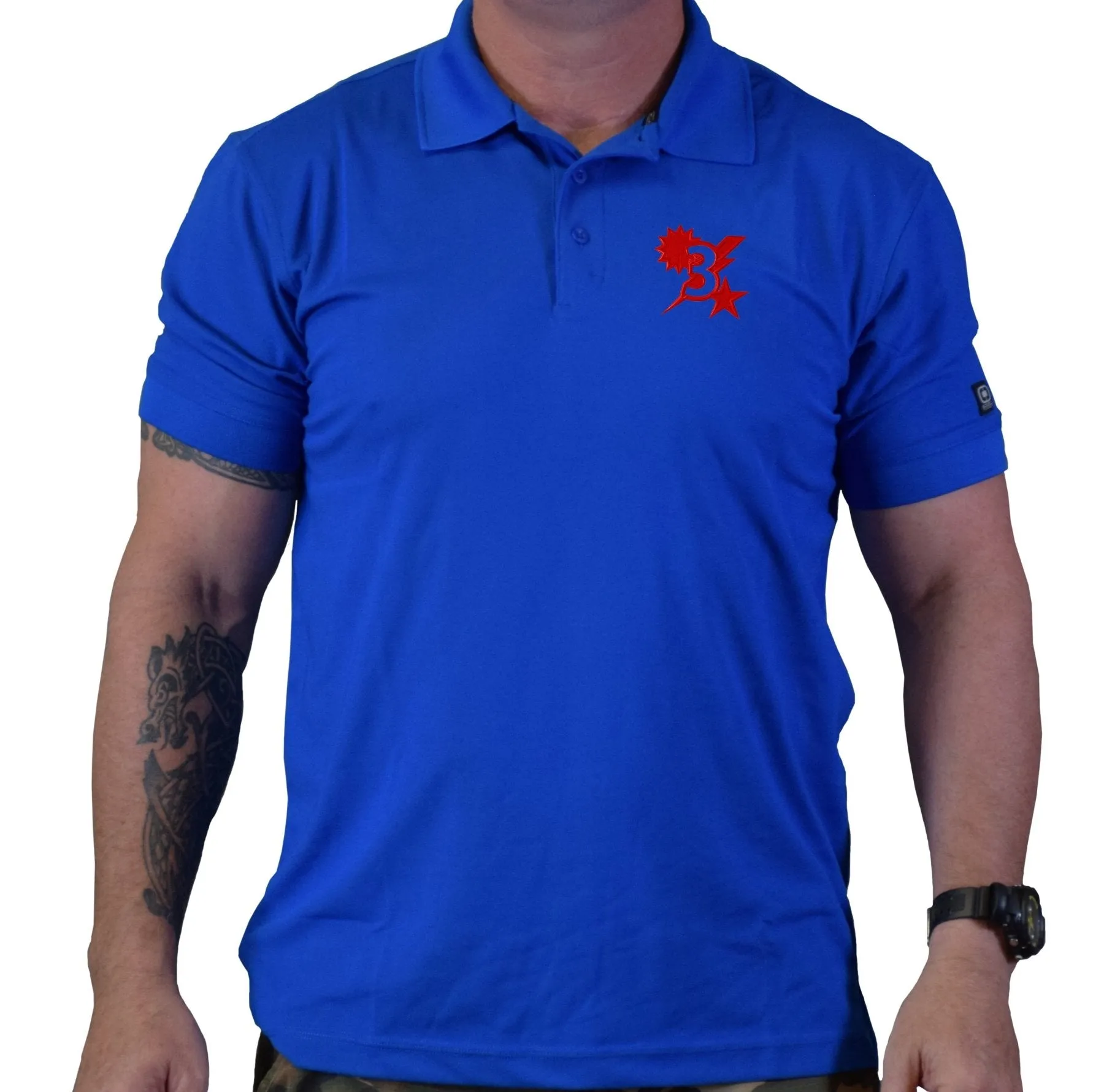 3D Batt Star Sun Bolt Polo