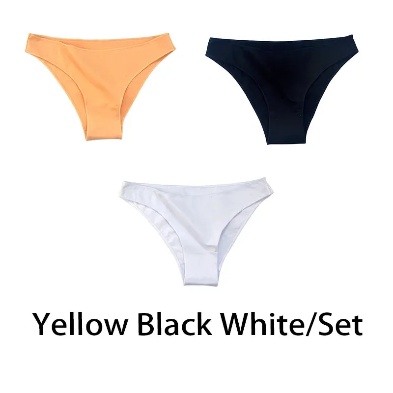 3PCS/Set Women Sexy Cotton Comfort Panties Low Waist Underwear Female Underpants Soft Girl Briefs Intimates