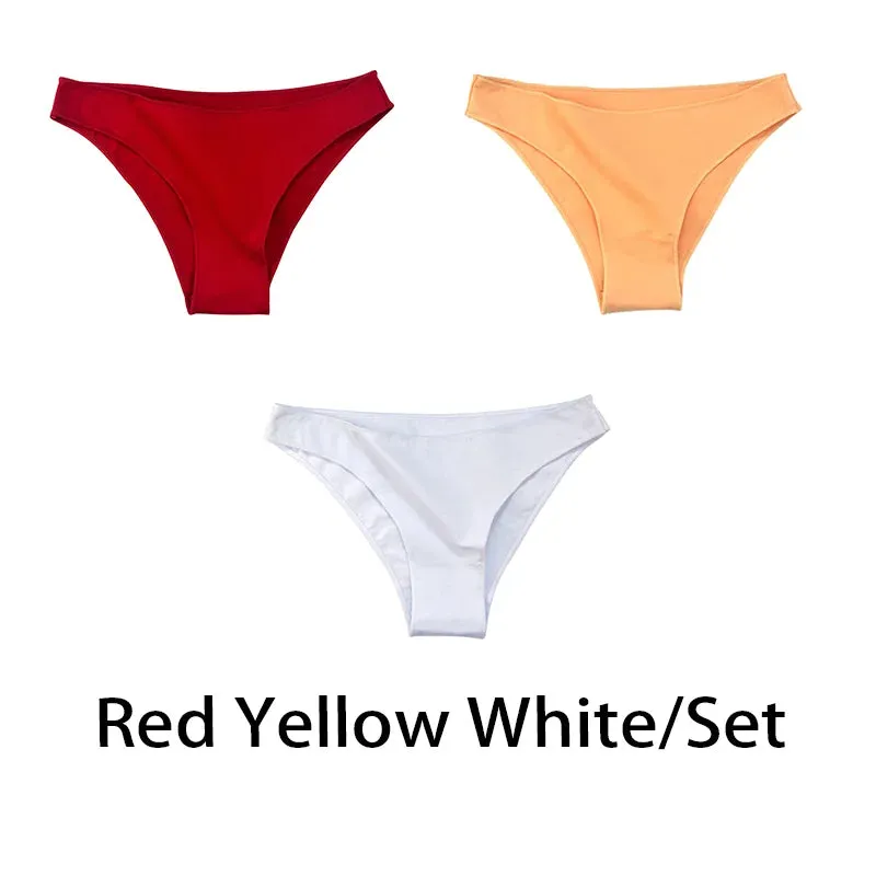 3PCS/Set Women Sexy Cotton Comfort Panties Low Waist Underwear Female Underpants Soft Girl Briefs Intimates