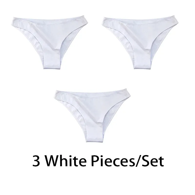 3PCS/Set Women Sexy Cotton Comfort Panties Low Waist Underwear Female Underpants Soft Girl Briefs Intimates