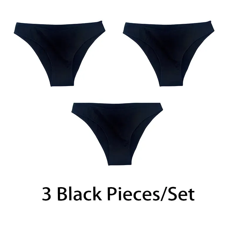 3PCS/Set Women Sexy Cotton Comfort Panties Low Waist Underwear Female Underpants Soft Girl Briefs Intimates