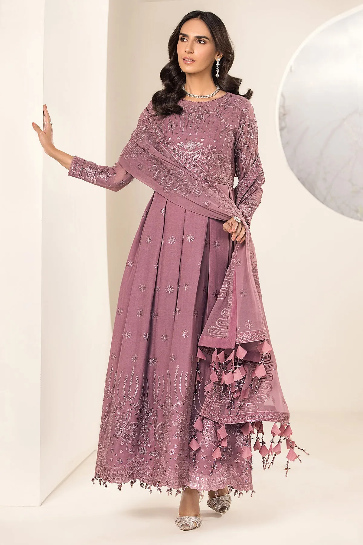 Alizeh Lamhay Festive Formal Collection – Embroidered Chiffon Pink - V15D04 - Nova