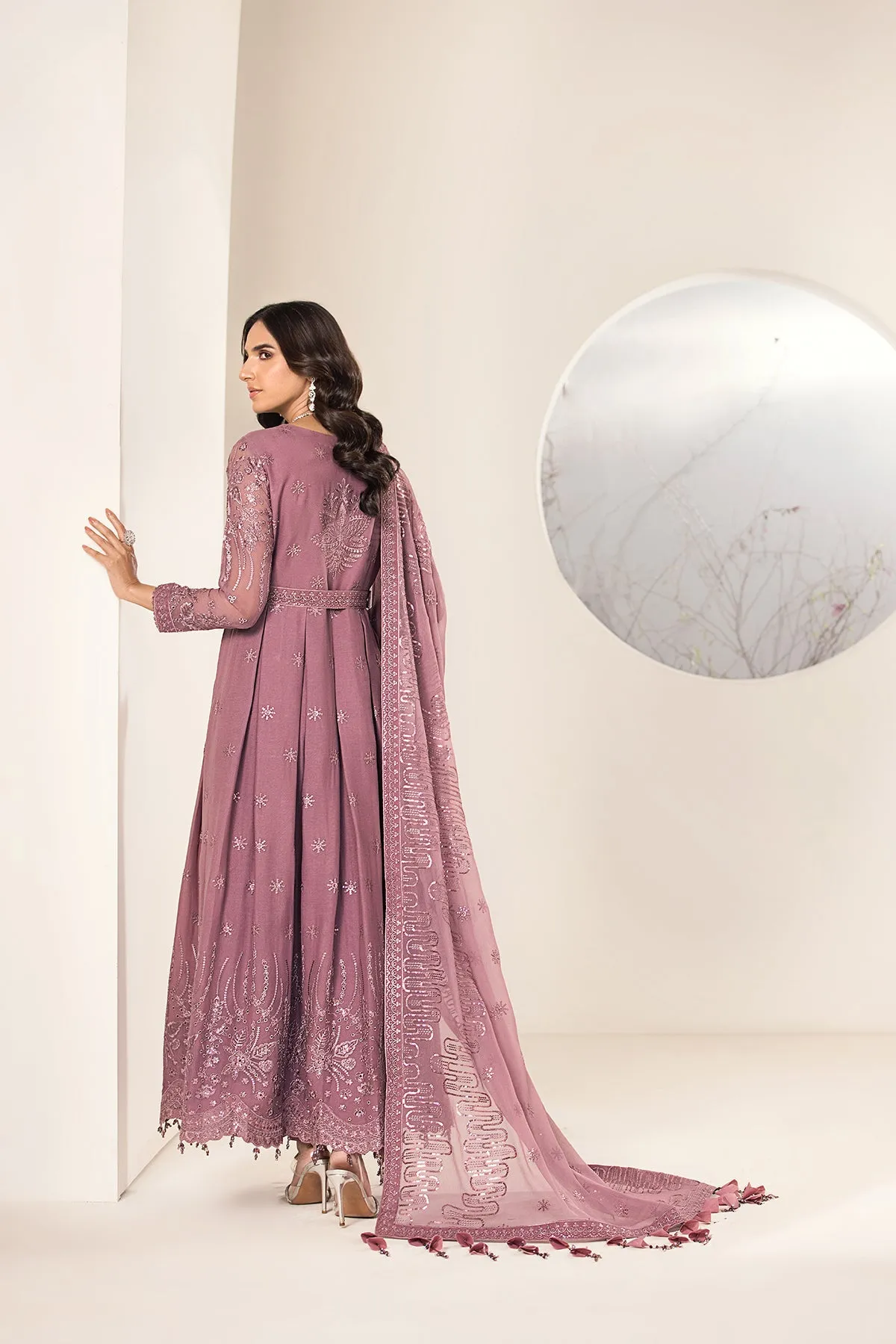 Alizeh Lamhay Festive Formal Collection – Embroidered Chiffon Pink - V15D04 - Nova