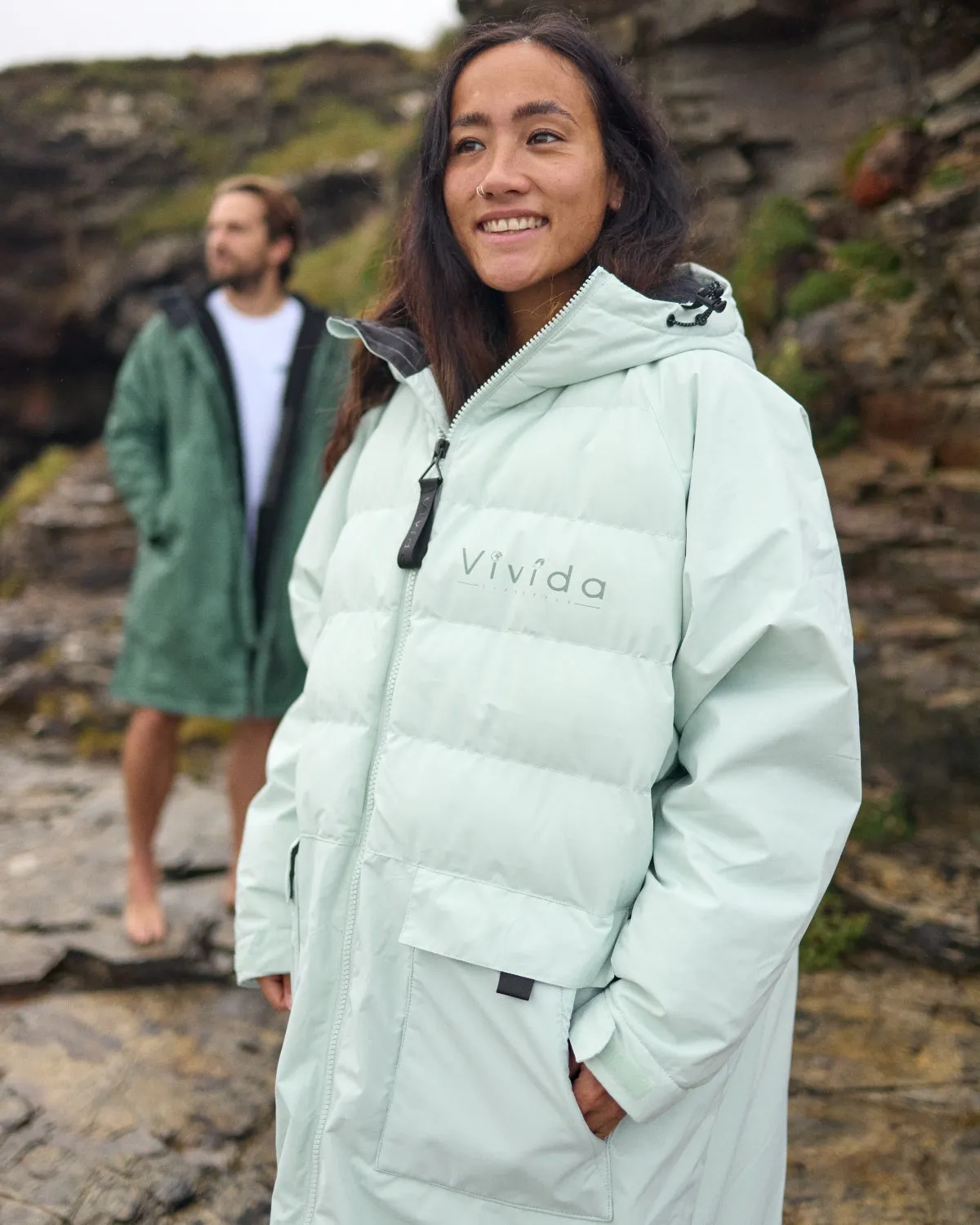 All Weather Puffer Changing Robe - Matcha Green