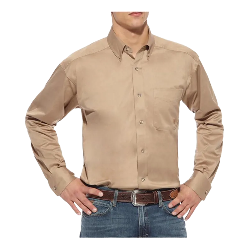 Ariat Extended Length Twill Classic Khaki Shirt