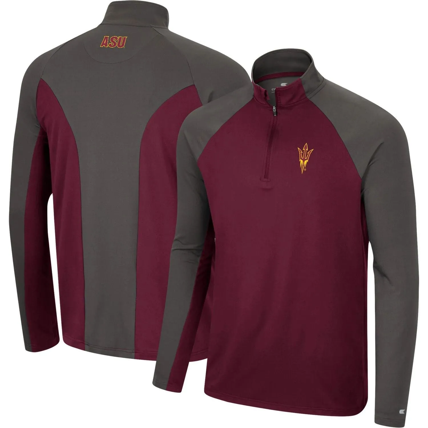 Arizona State Sun Devils Two Yutes Raglan Colosseum Men's Quarter Zip Windbreaker Maroon