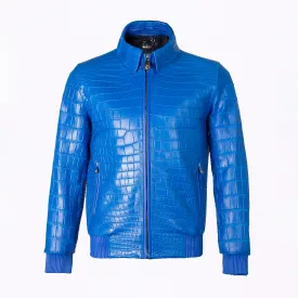 AZURE SKY WHOLE GRAIN CROCODILE ELEGANCE JACKET