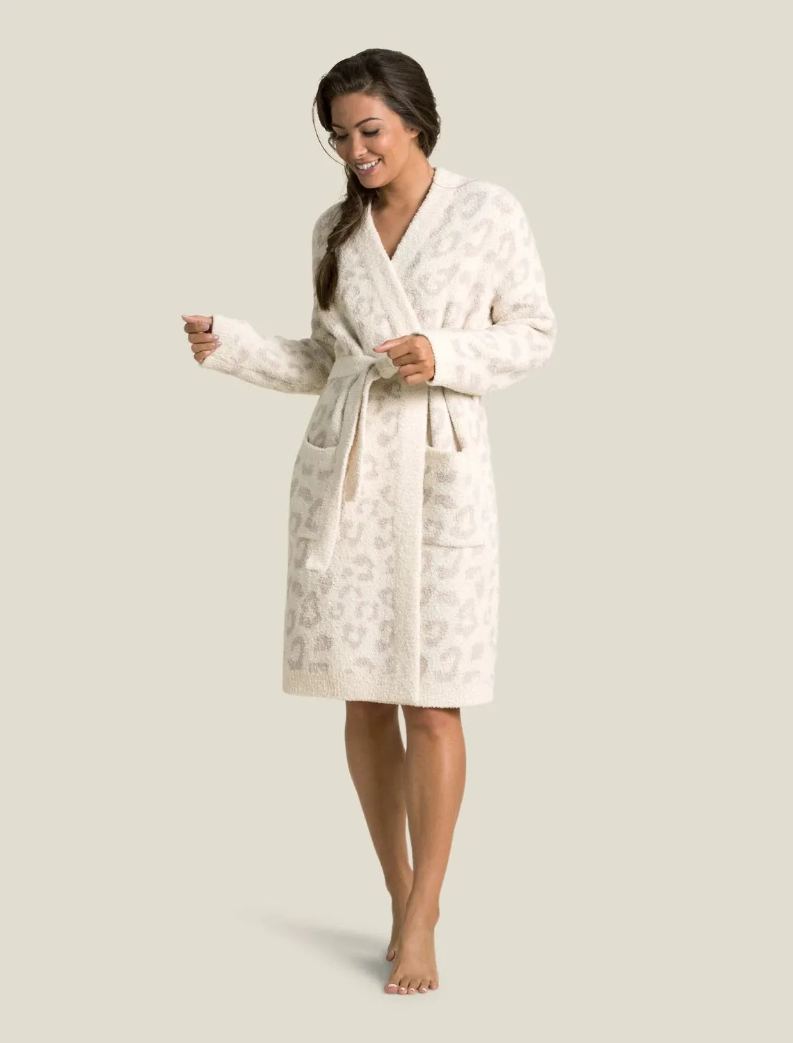 Barefoot Dreams - Cozychic Women's Barefoot in the Wild Robe in Cream Stone