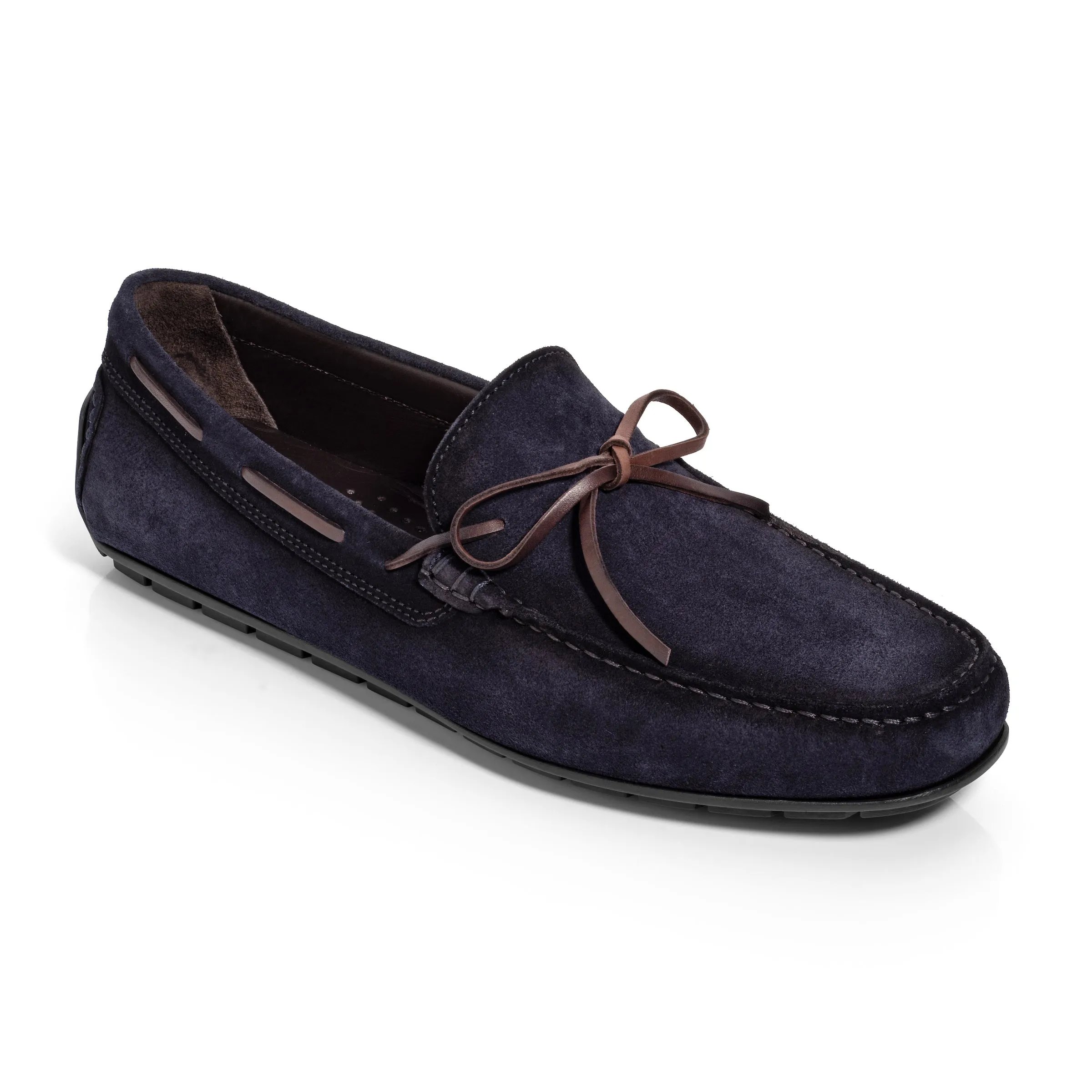 Barnett Navy Blue Side Lace Driving Shoe