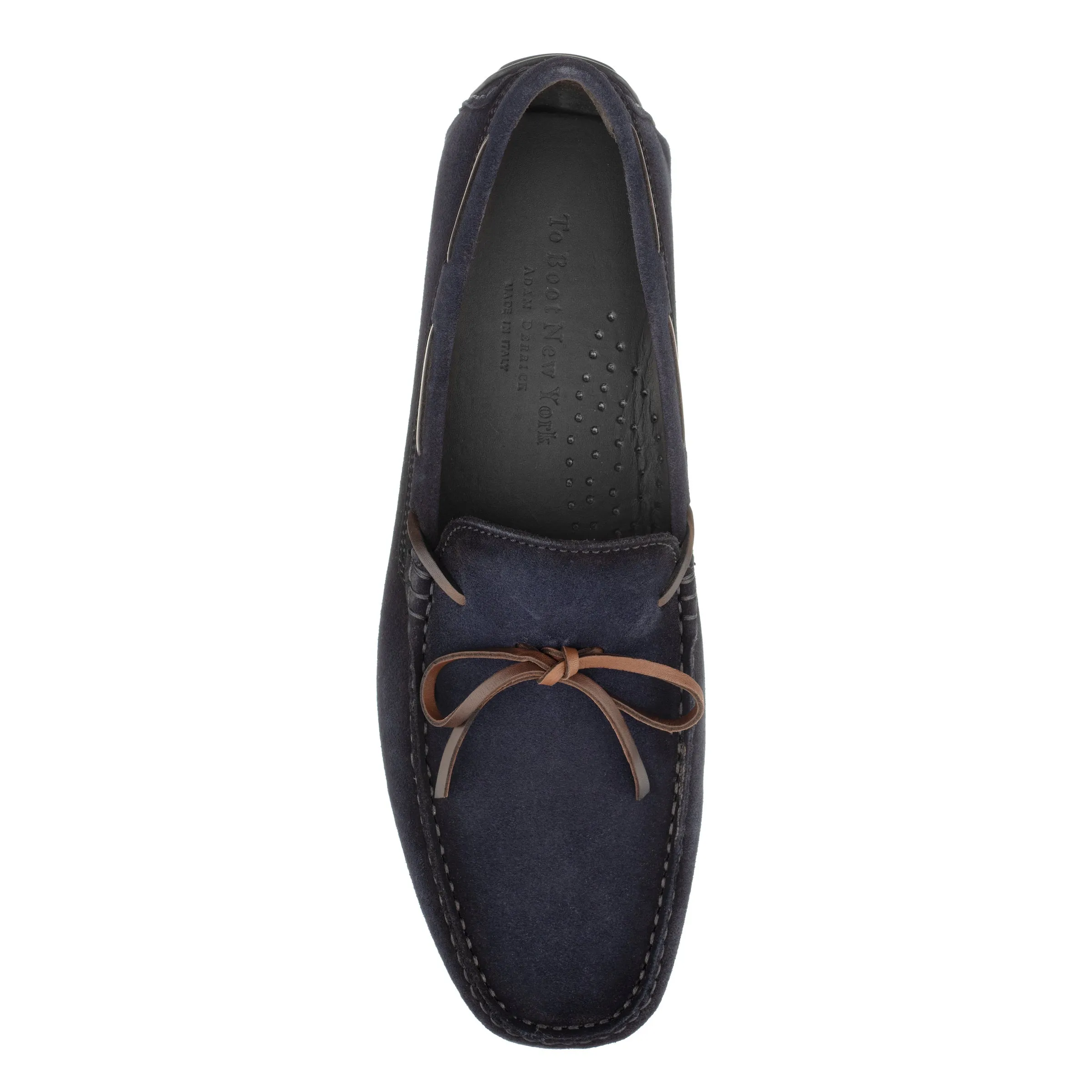 Barnett Navy Blue Side Lace Driving Shoe