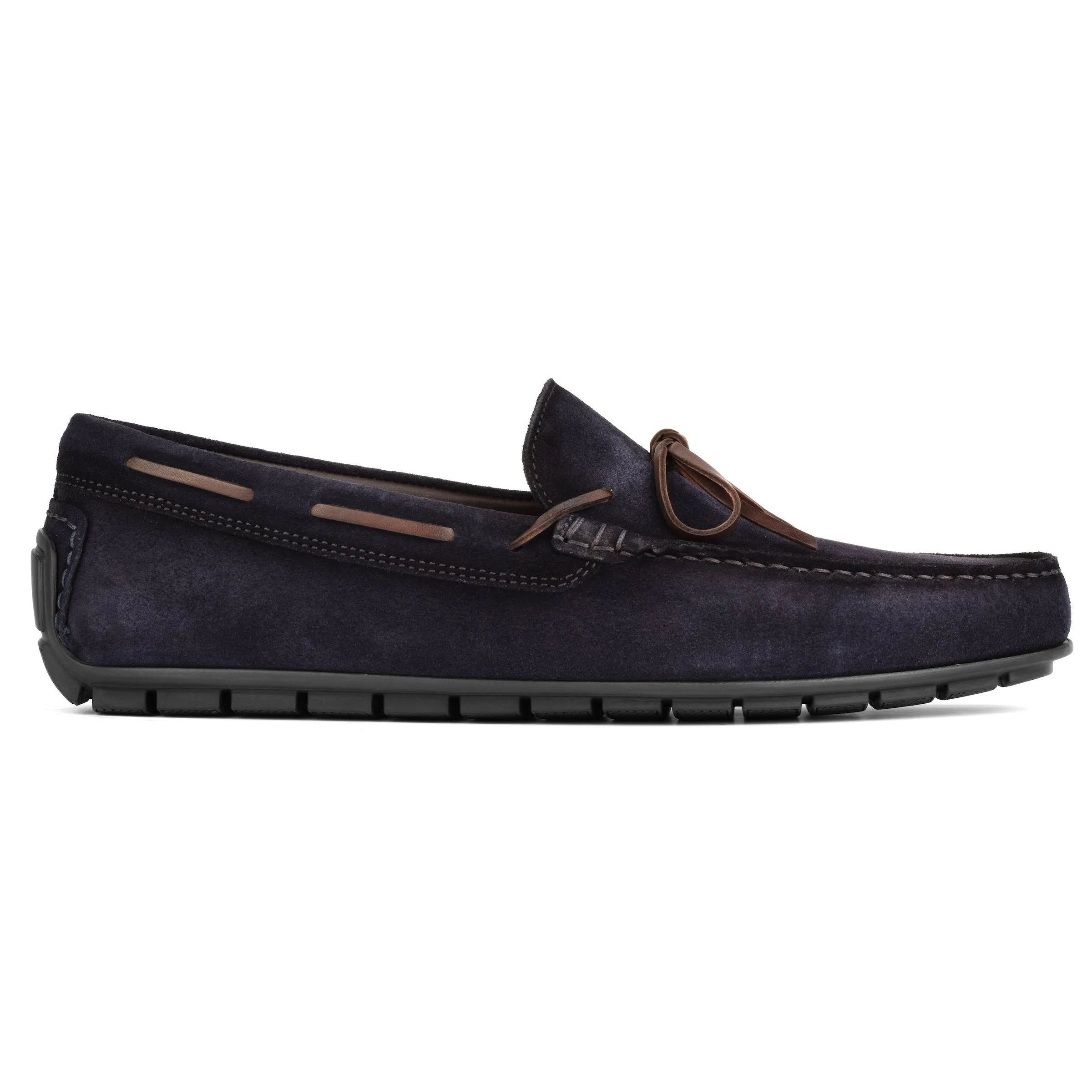 Barnett Navy Blue Side Lace Driving Shoe