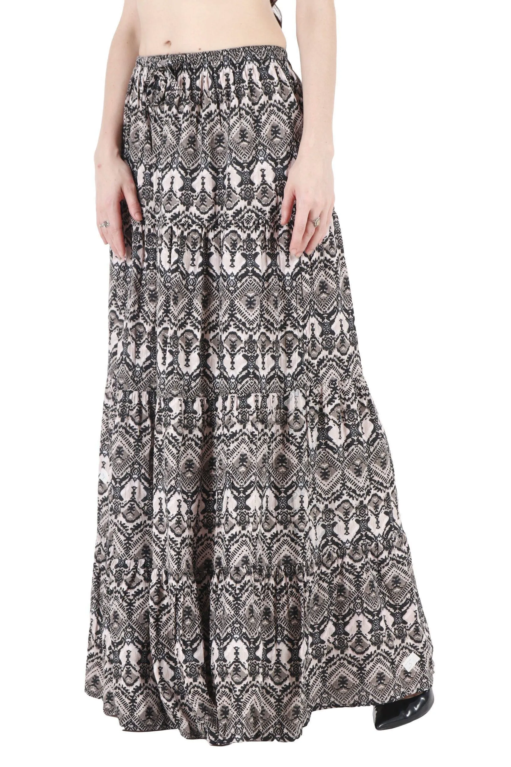 Black & White Geometric Printed Skirt