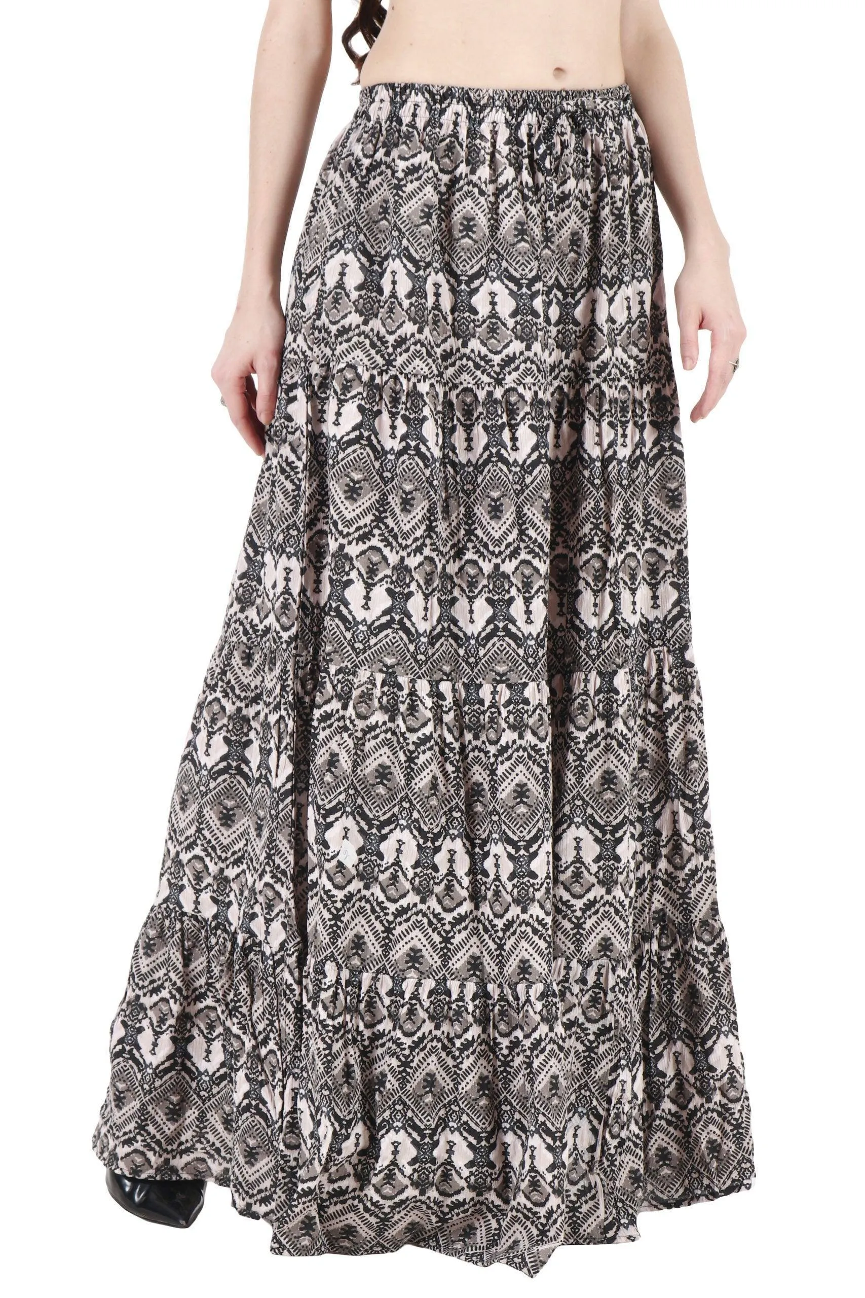 Black & White Geometric Printed Skirt