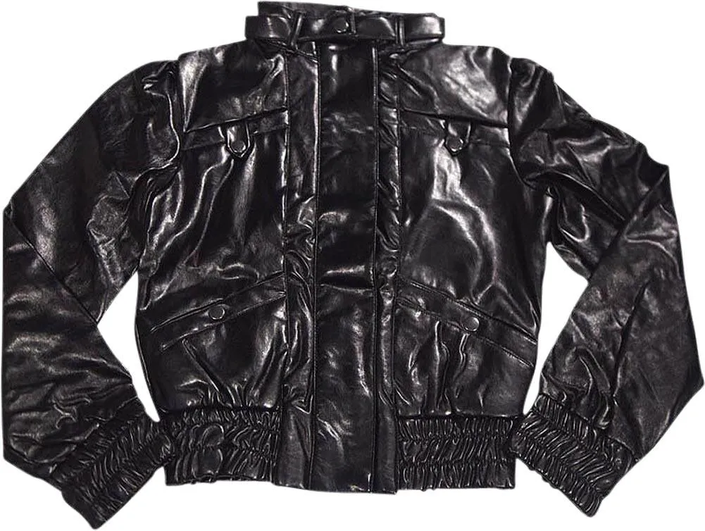 Black Lipstick Women's Faux Leather Jacket