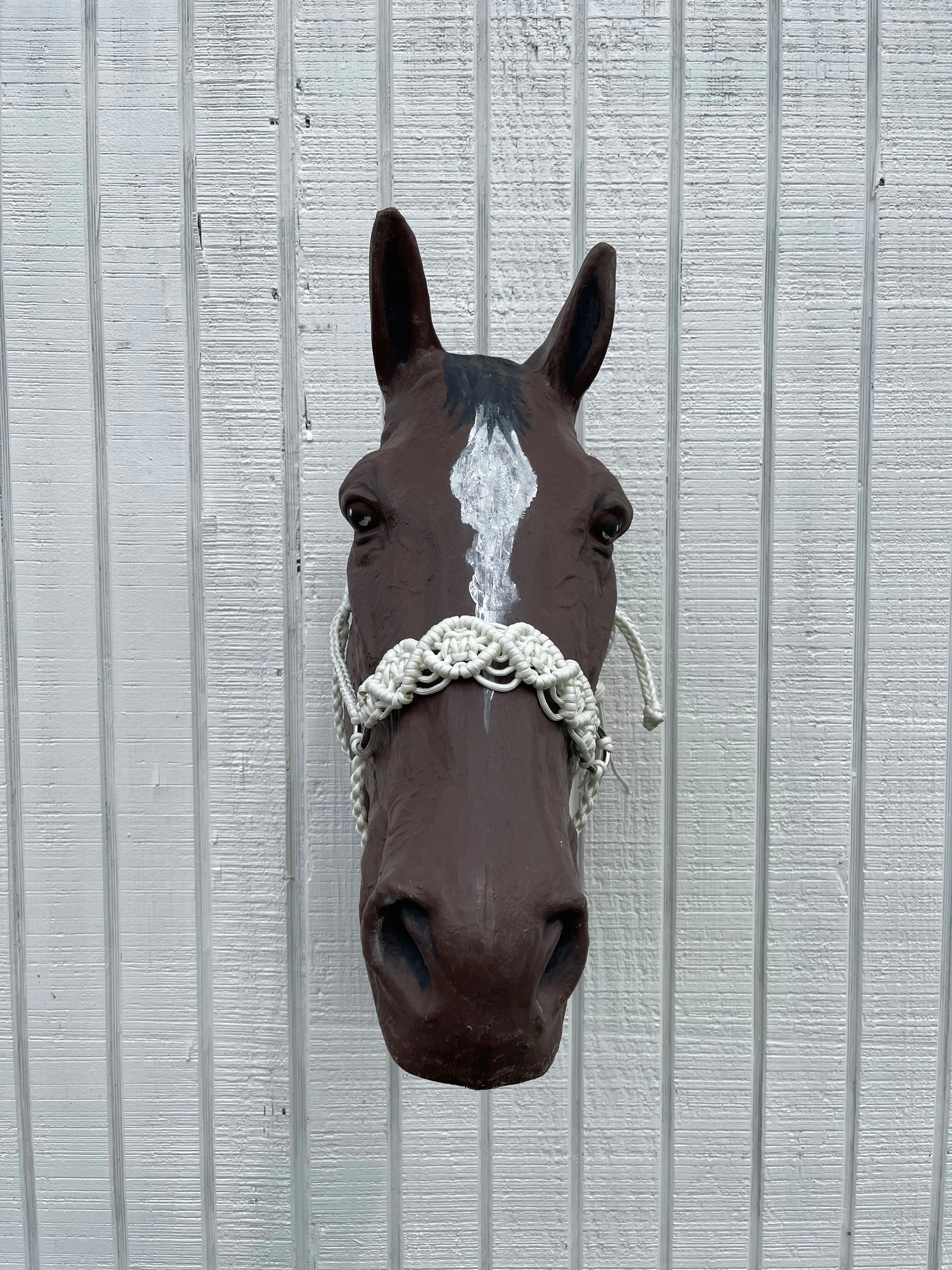 Braided horse halter white