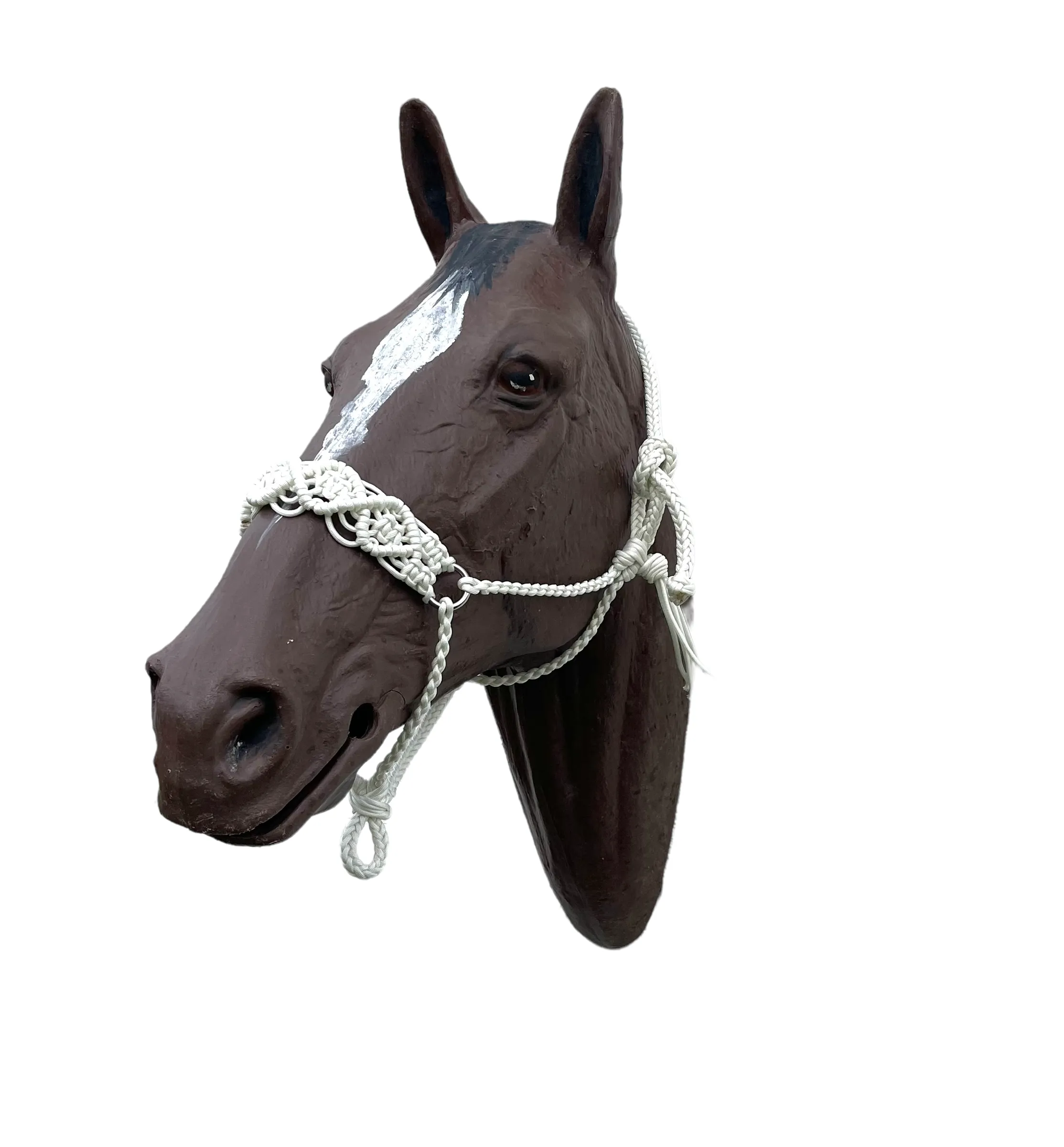 Braided horse halter white