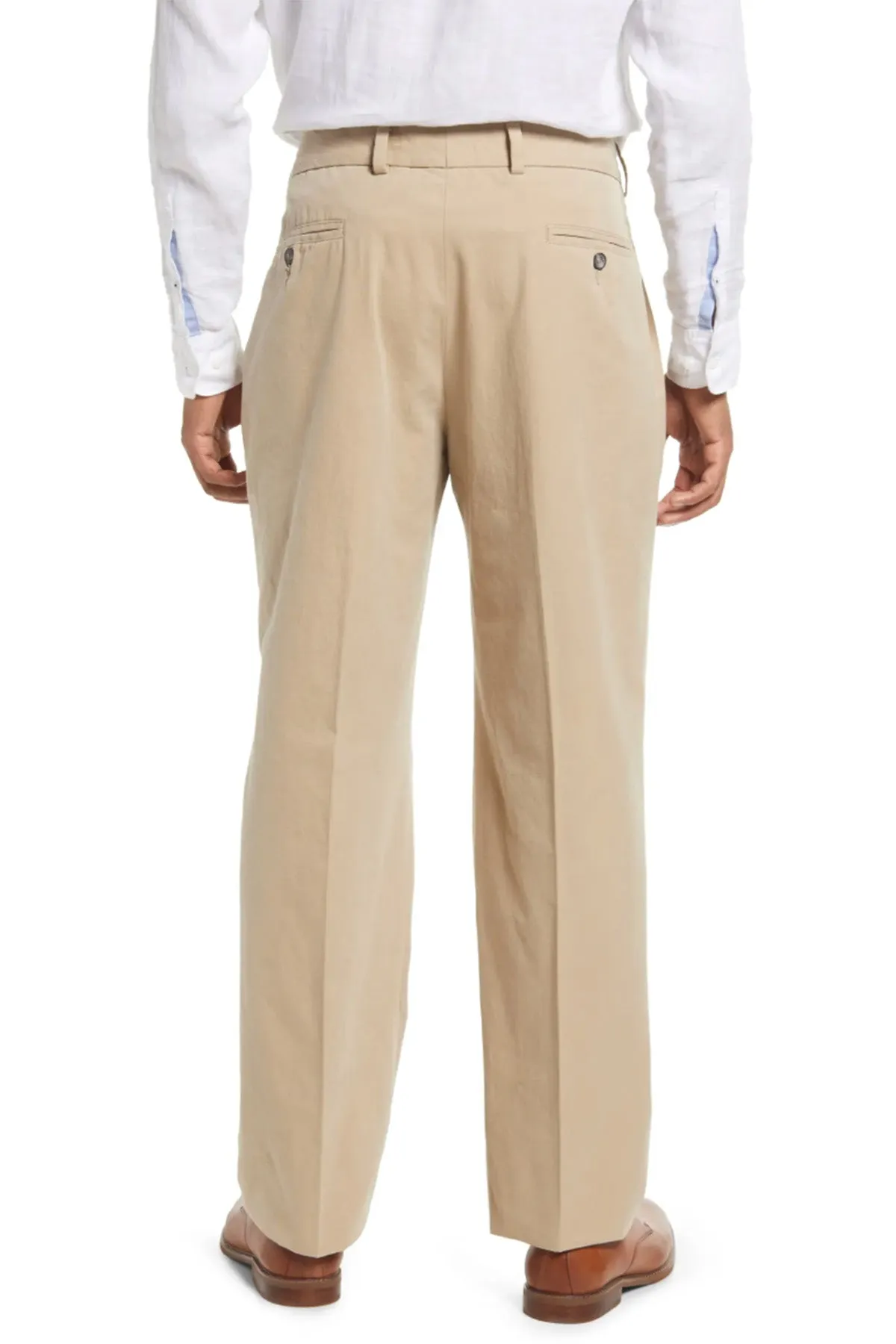 Charleston Khakis Washed Poplin, Pleated, Regular Rise, Khaki