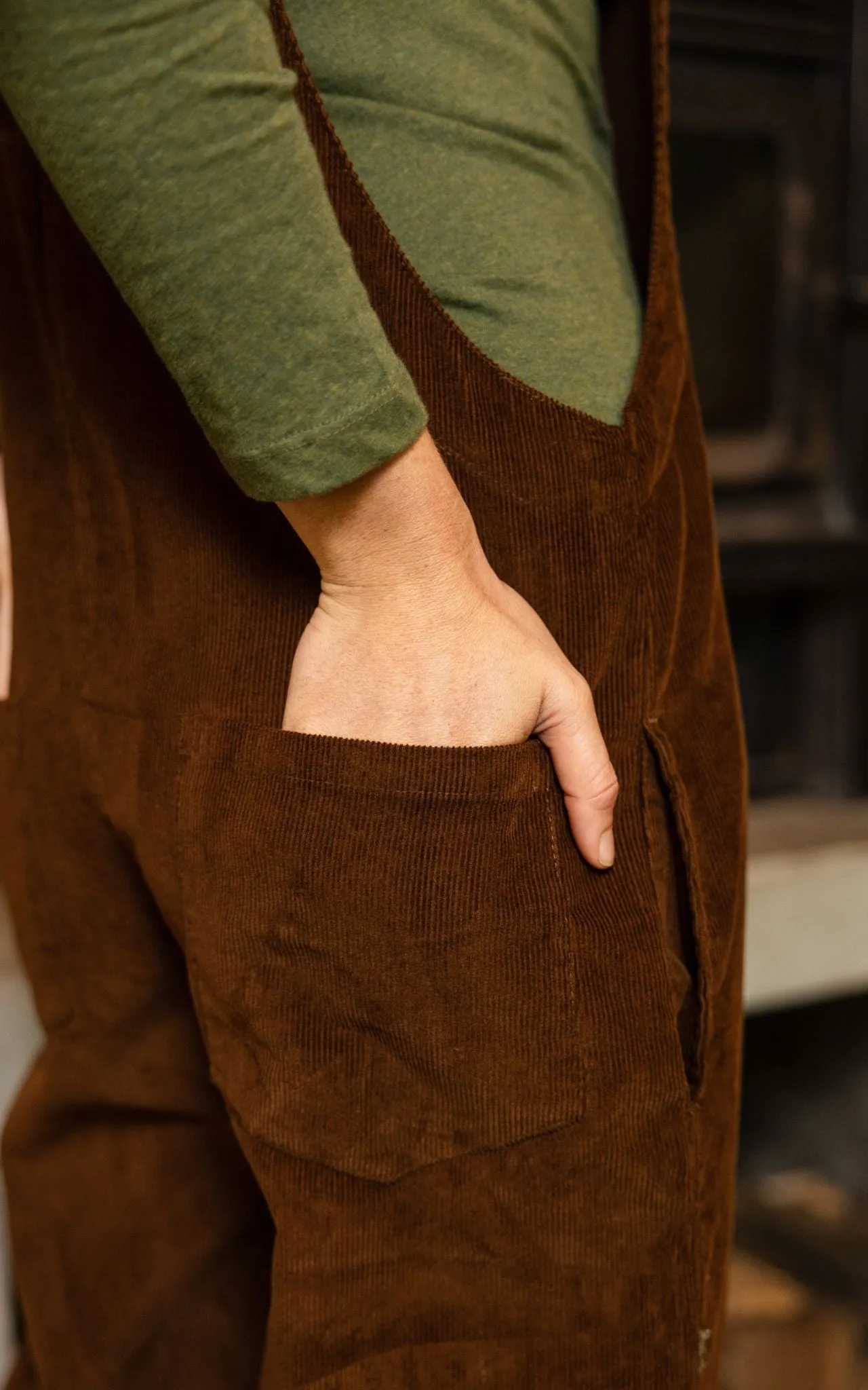 Corduroy Overalls - Walnut