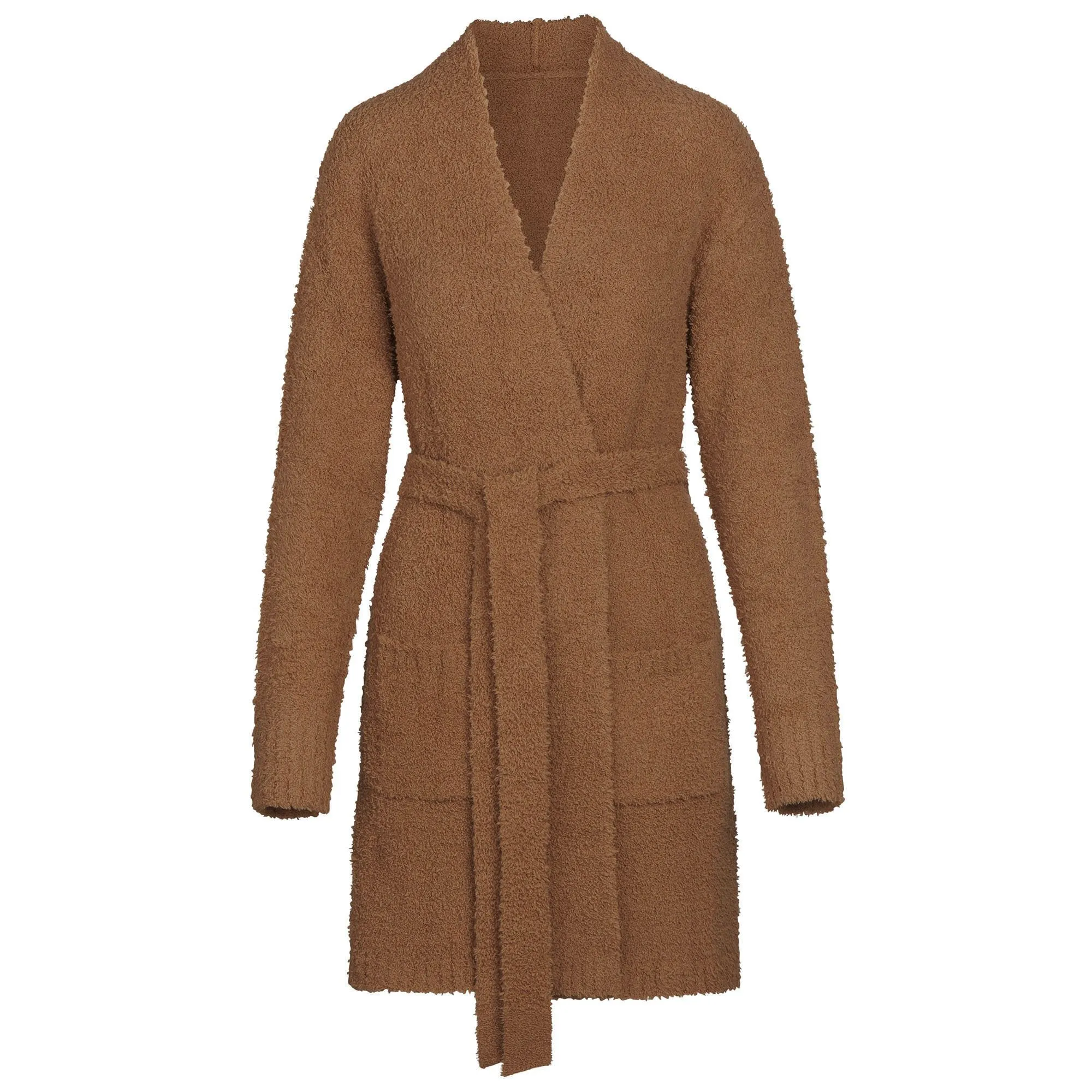 COZY KNIT SHORT ROBE | CAMEL