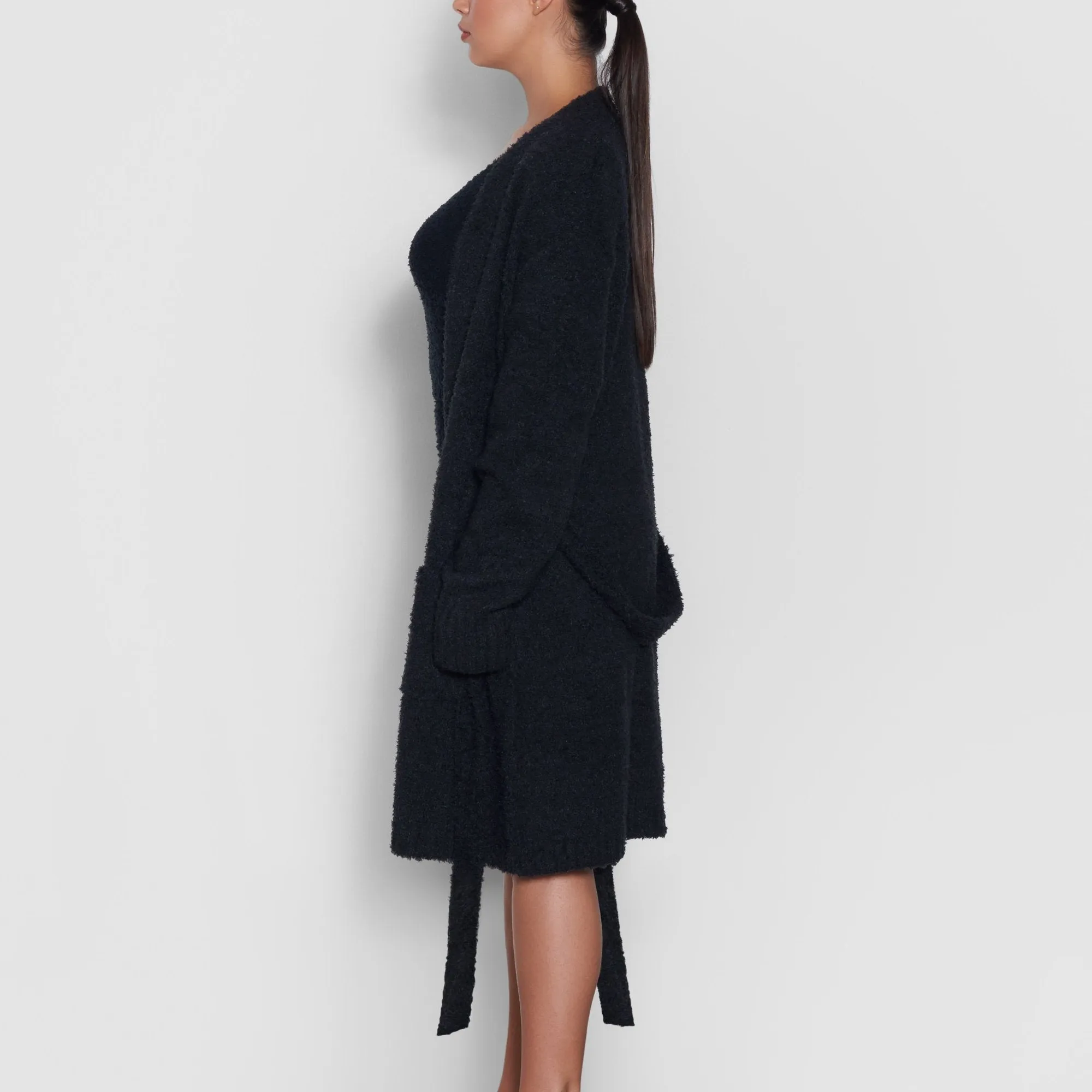 COZY KNIT SHORT ROBE | ONYX