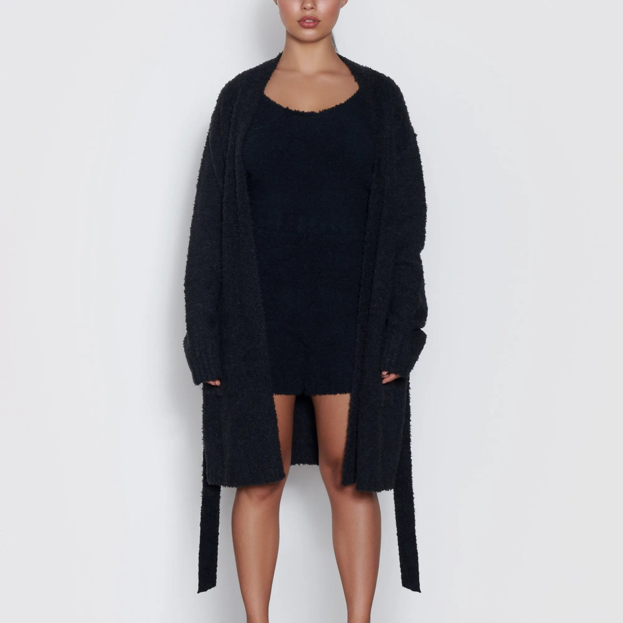 COZY KNIT SHORT ROBE | ONYX