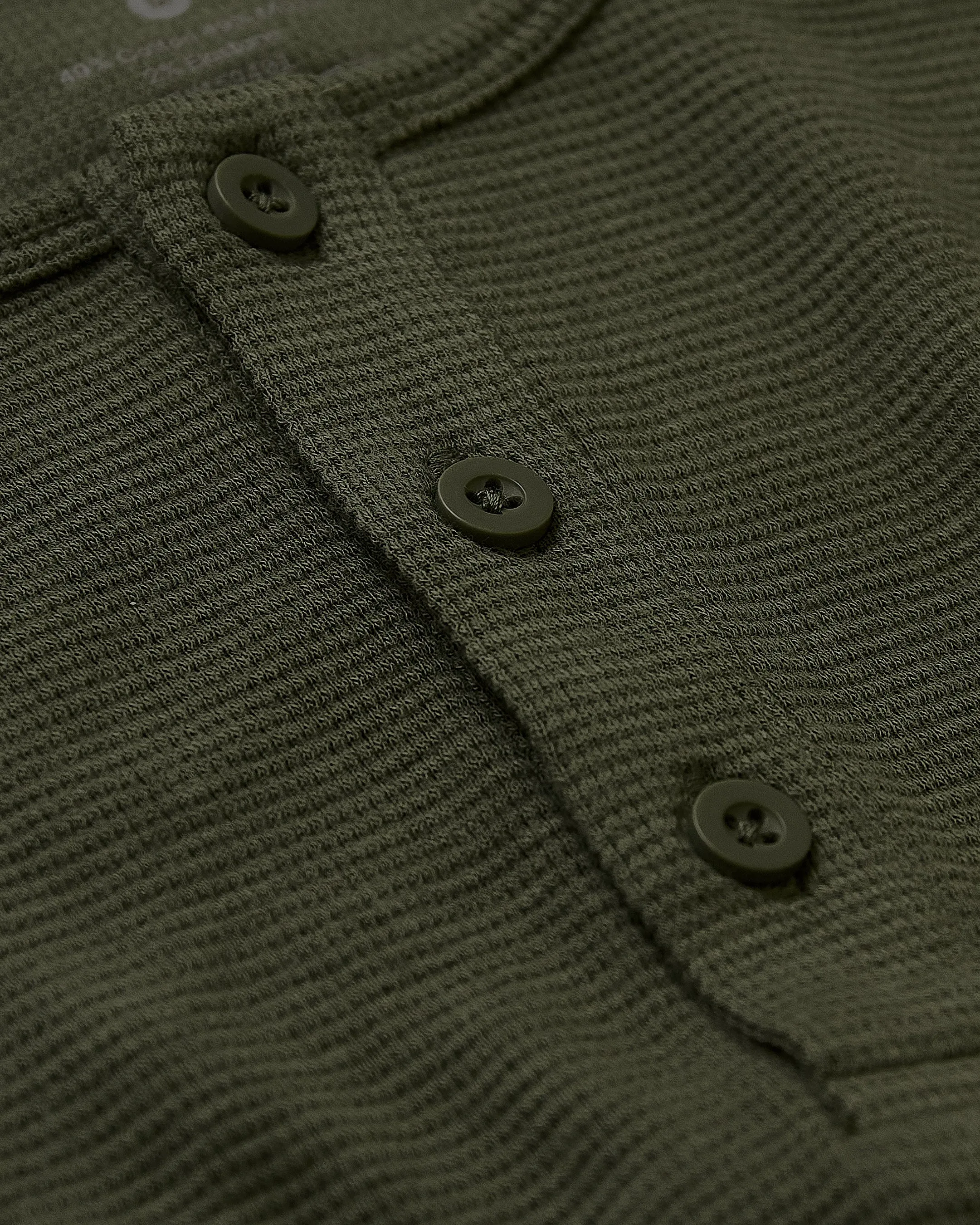 Dark Olive Waffle Long Sleeve Henley