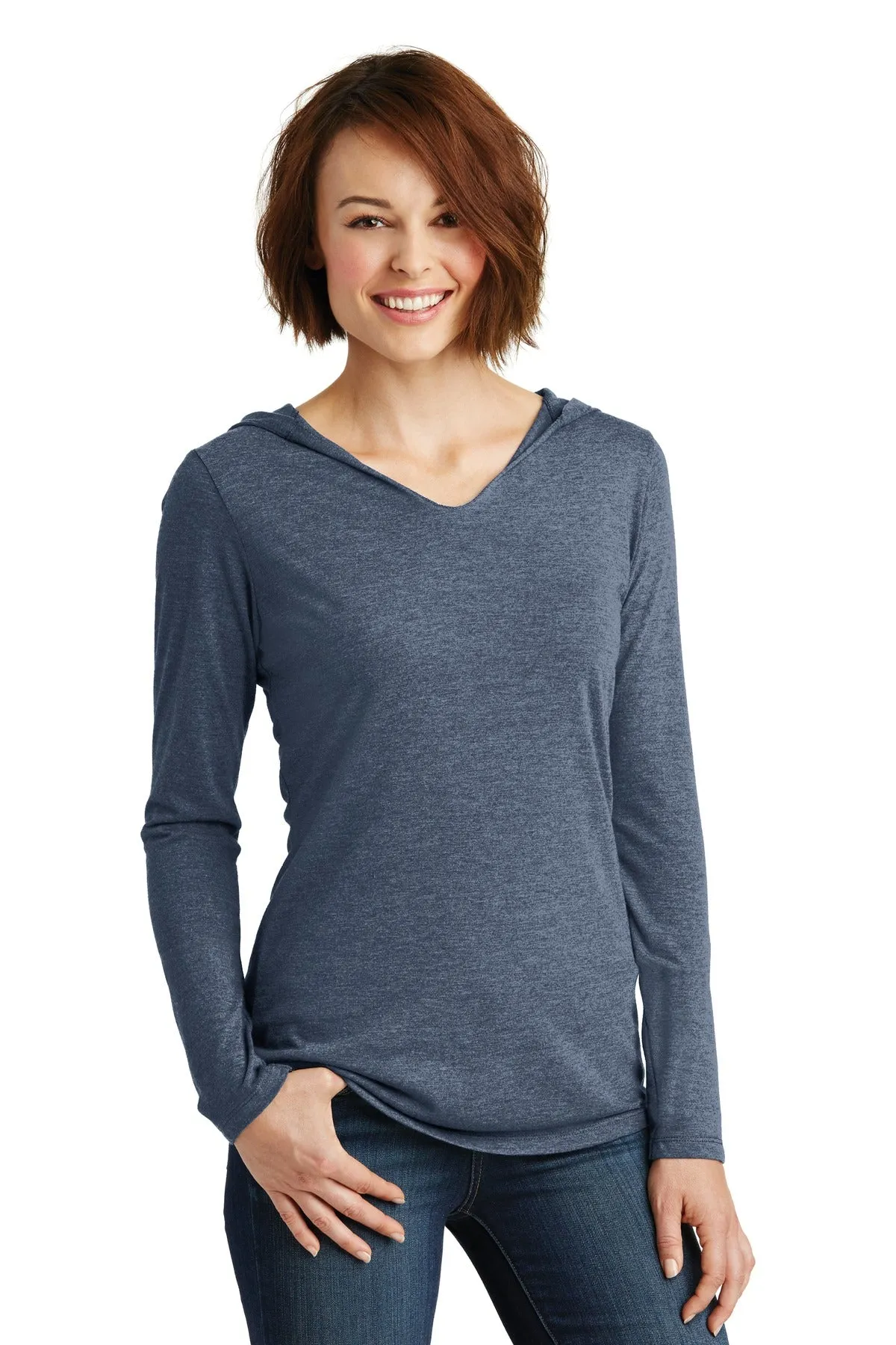 District Women's Perfect Tri Long Sleeve Hoodie. DM139L