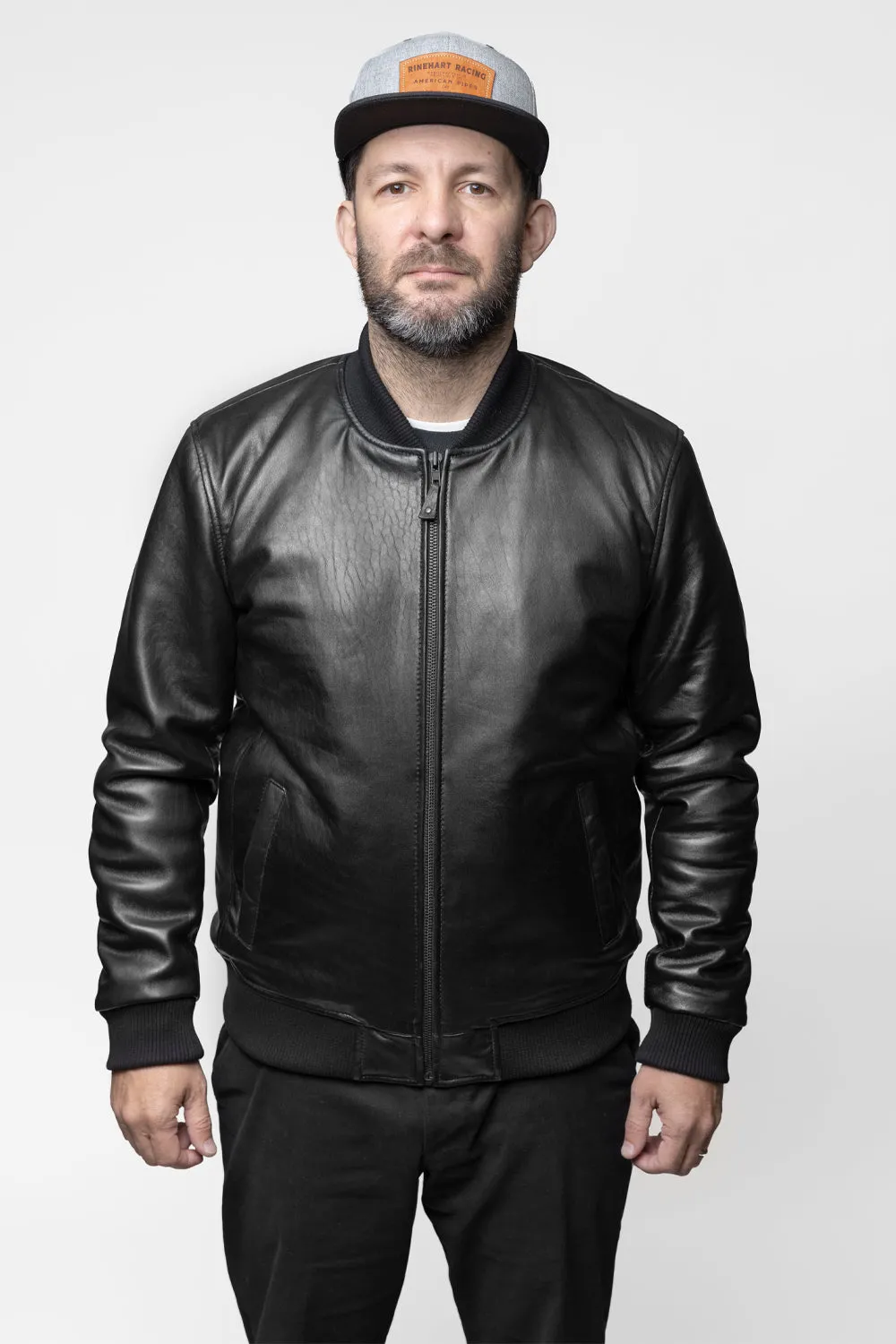 Dravis Men's Leather Bomber Jacket (POS)