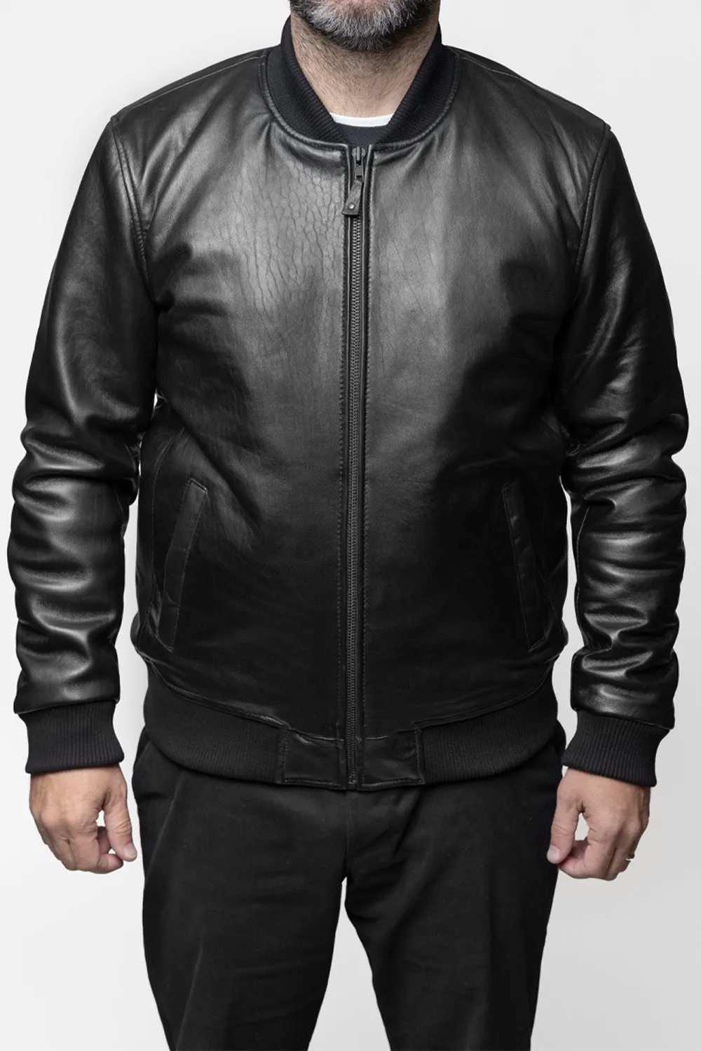 Dravis Men's Leather Bomber Jacket (POS)