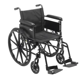 Drive Medical cx420adfa-sf Cruiser X4 Lightweight Dual Axle Wheelchair with Adjustable Detachable Arms, Full Arms, Swing Away Footrests, 20" Seat