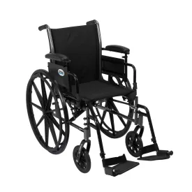 Drive Medical k316adda-sf Cruiser III Light Weight Wheelchair with Flip Back Removable Arms, Adjustable Height Desk Arms, Swing away Footrests, 16"