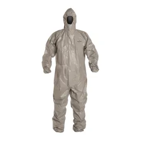 DuPont Tychem 6000 TF145TGY Chemical Protective Coveralls, Respirator Fit Hood, Elastic Wrists, Elastic Ankles, Gray, Case of 6