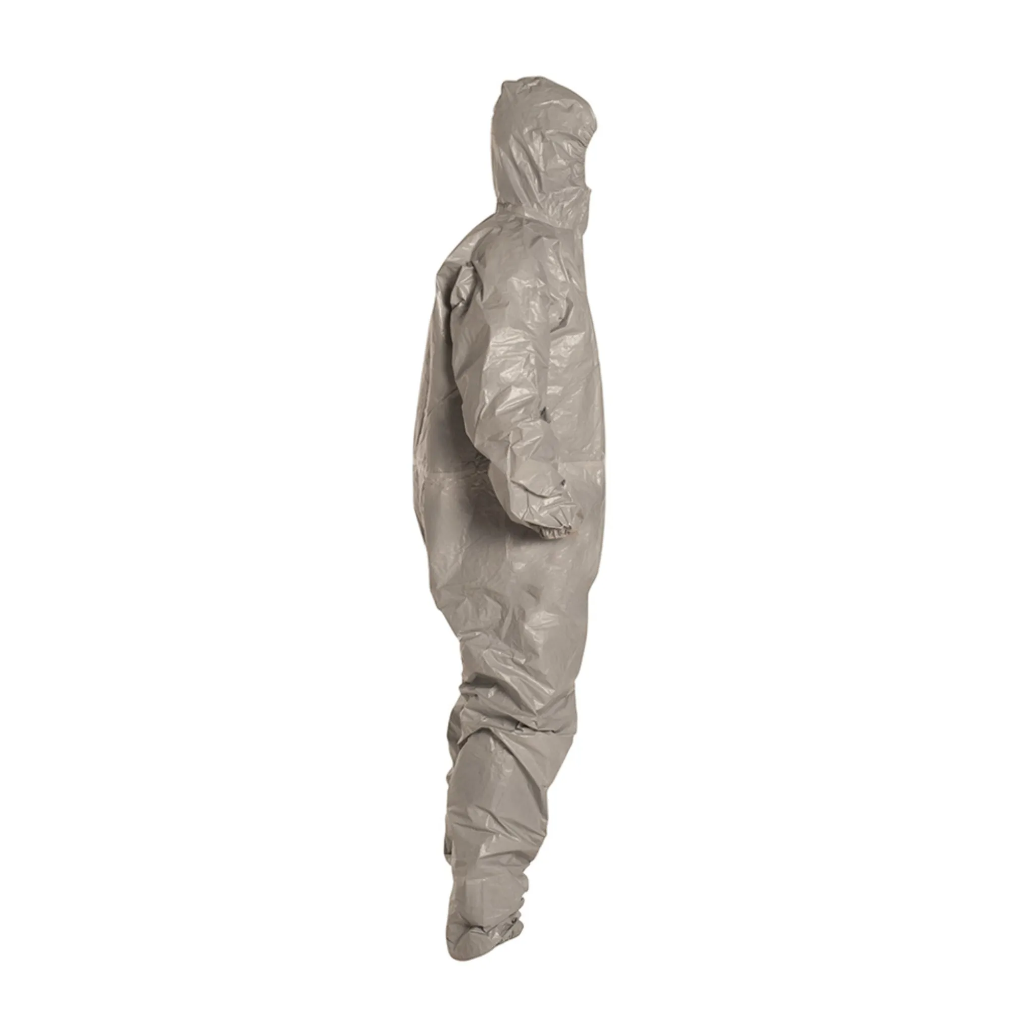 DuPont Tychem 6000 TF145TGY Chemical Protective Coveralls, Respirator Fit Hood, Elastic Wrists, Elastic Ankles, Gray, Case of 6