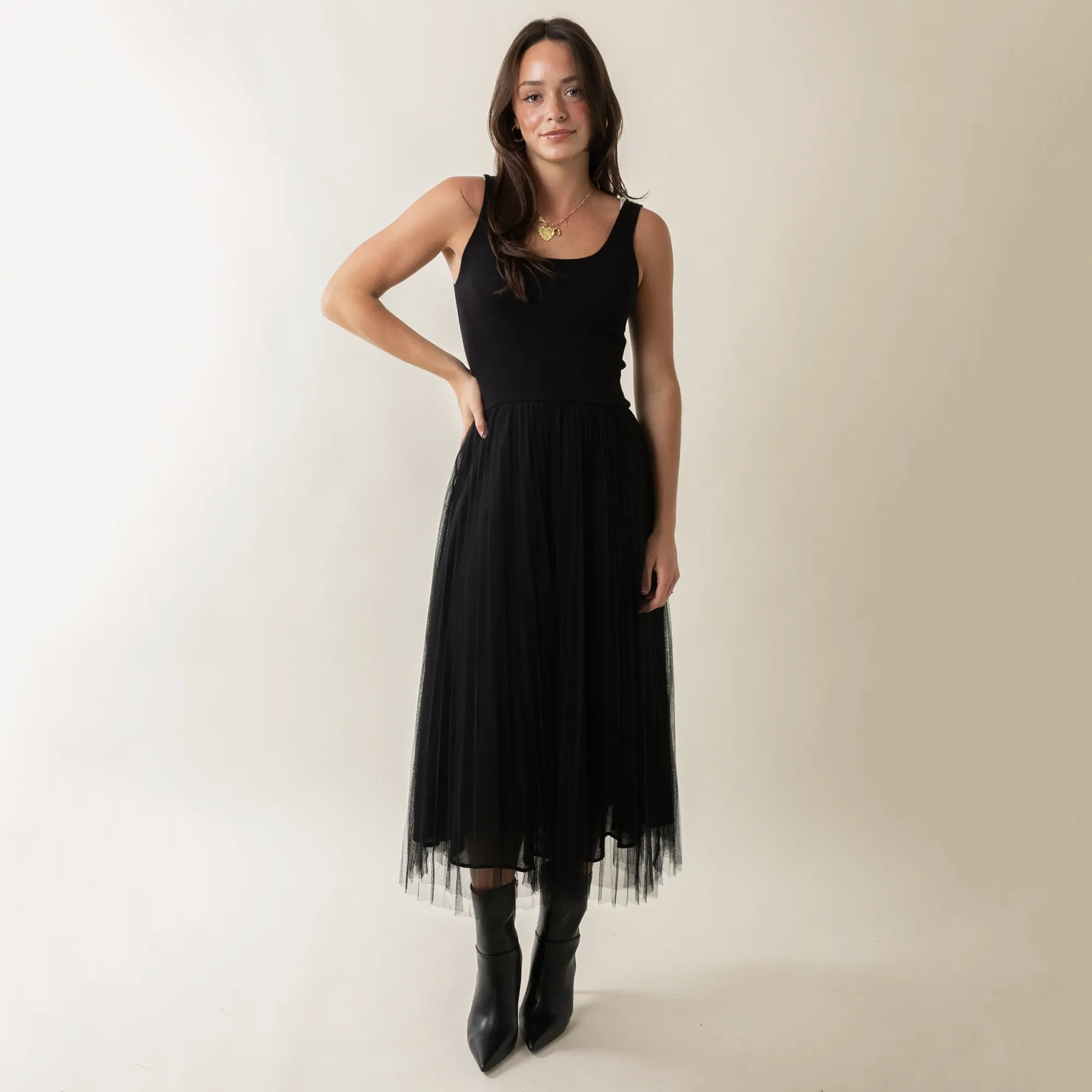 Elan Maxi Tulle Skirt Dress