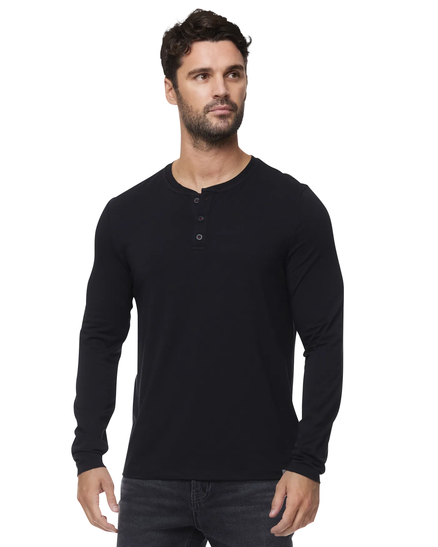 ESSENTIAL STRETCH COMFORT LS HENLEY